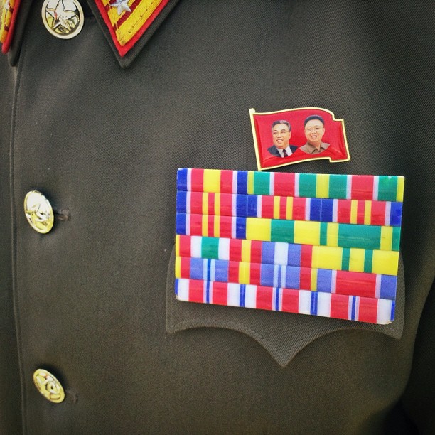 The chest of a North Korean Army Colonel, April 25, 2013.