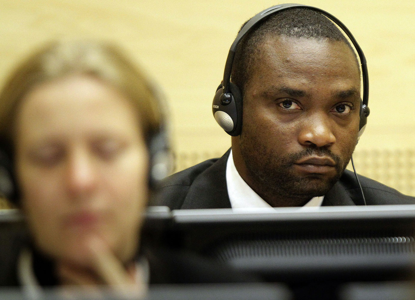 Former Congolese warlord militiaman Germain Katanga sitting in the courtroom of the International Criminal Court in The Hague in 2009.