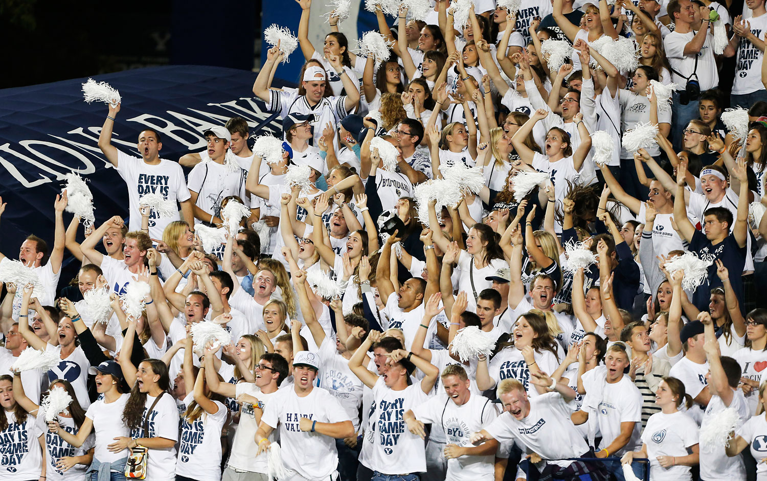 BYU fans cheer during a game against Washington State in 2012 in Provo, Utah. (George Frey—Getty Images)