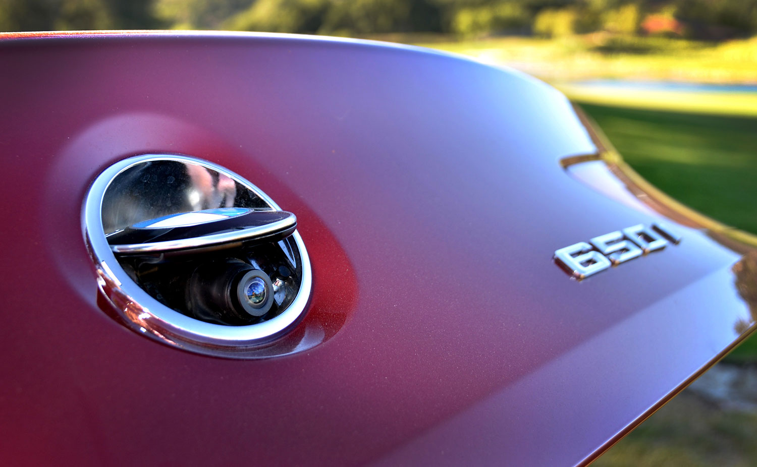 The rear-view camera on the trunklid of the 2012 BMW 650i Coupe. (Mark Elias—Bloomberg via Getty Images)