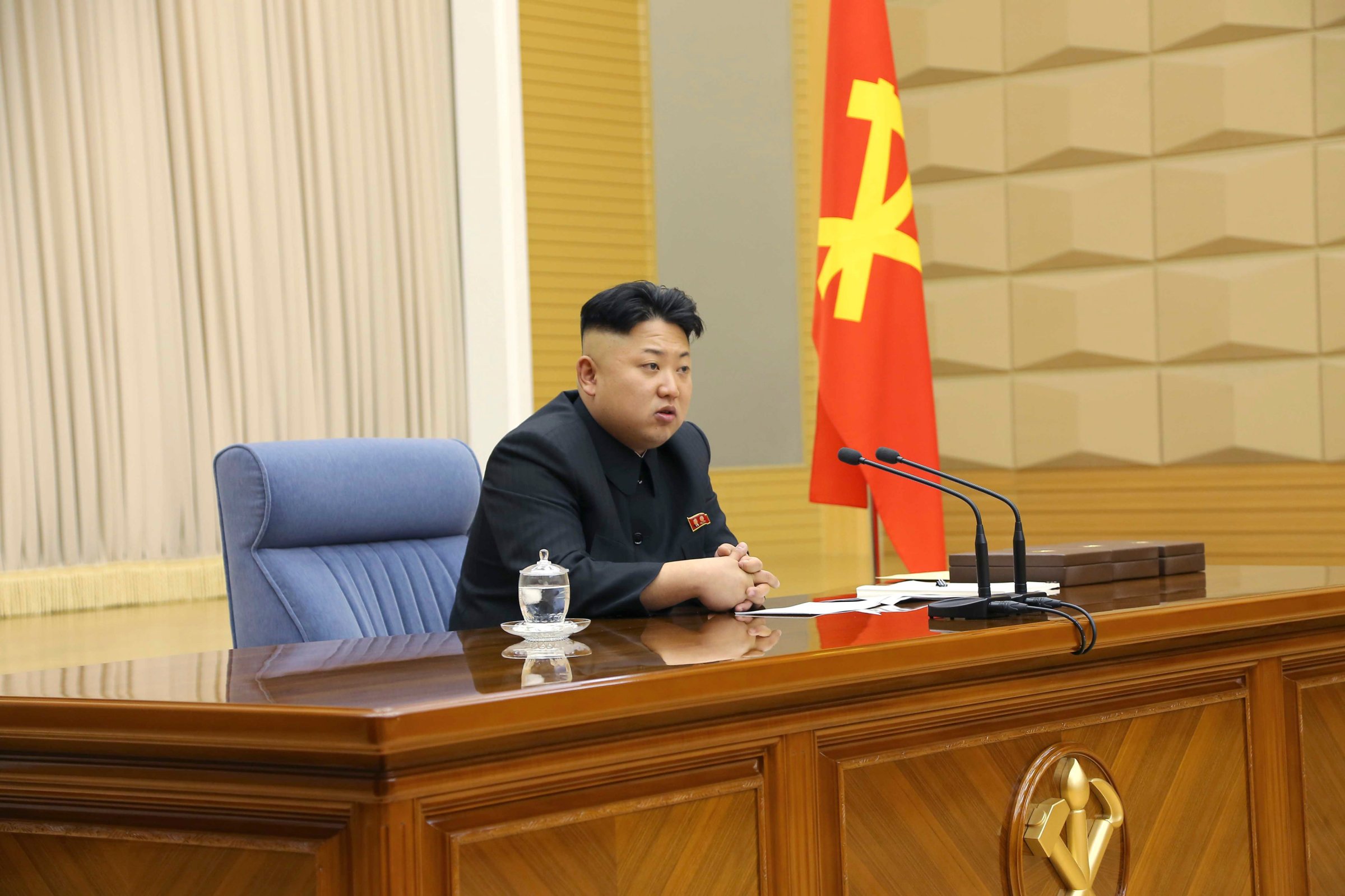 North Korea leader Kim Jong Un presides over a meeting of the Central Military Commission of the Workers' Party of Korea