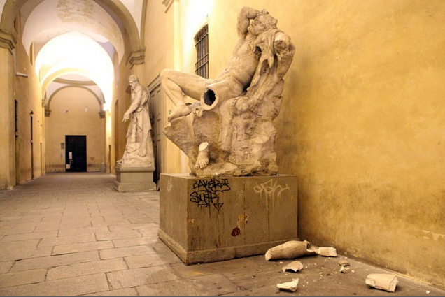 A student in Italy broke a 19th century statue while taking a selfie