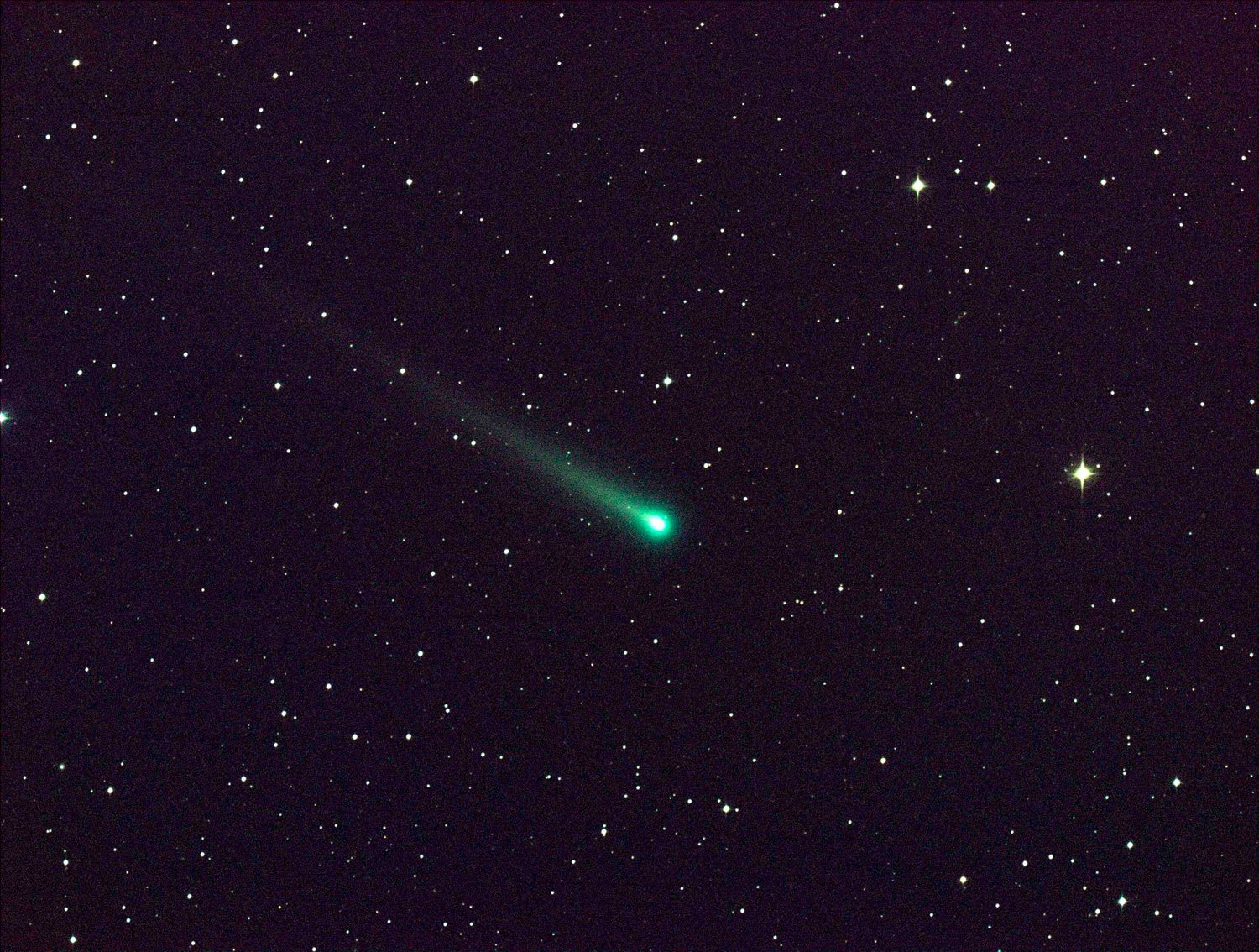 Comet ISON taken by NASA's Marshall Space Flight Center on Nov. 8 at 5:40 a.m. EST (1040 GMT). At the time of this picture, ISON was 97 million miles (156 million km) from Earth, heading toward a close encounter with the sun.