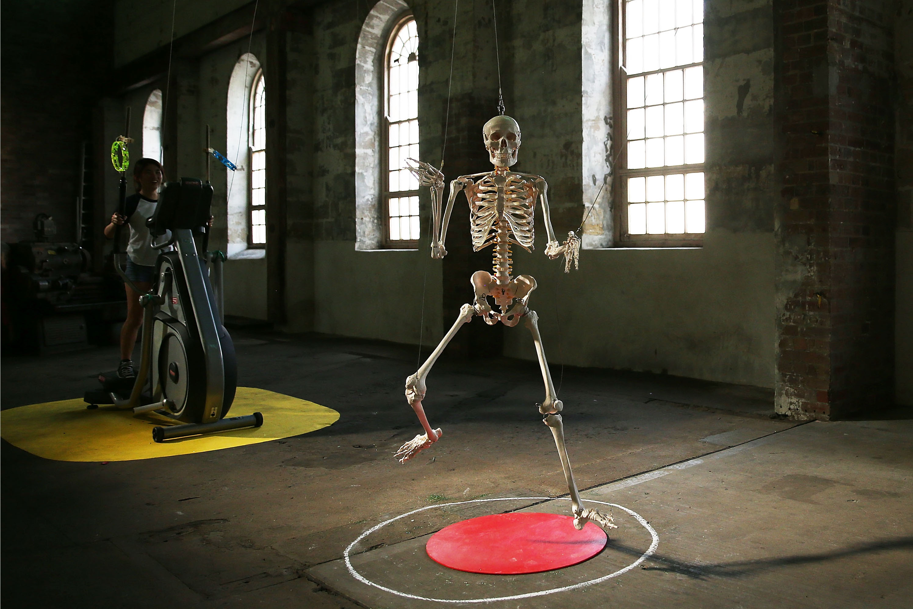 Artist XX's sculpture 'XX' is displayed during a media preview as part of the 19th Biennale of Sydney at Cockatoo Island on March 18, 2014 in Sydney.