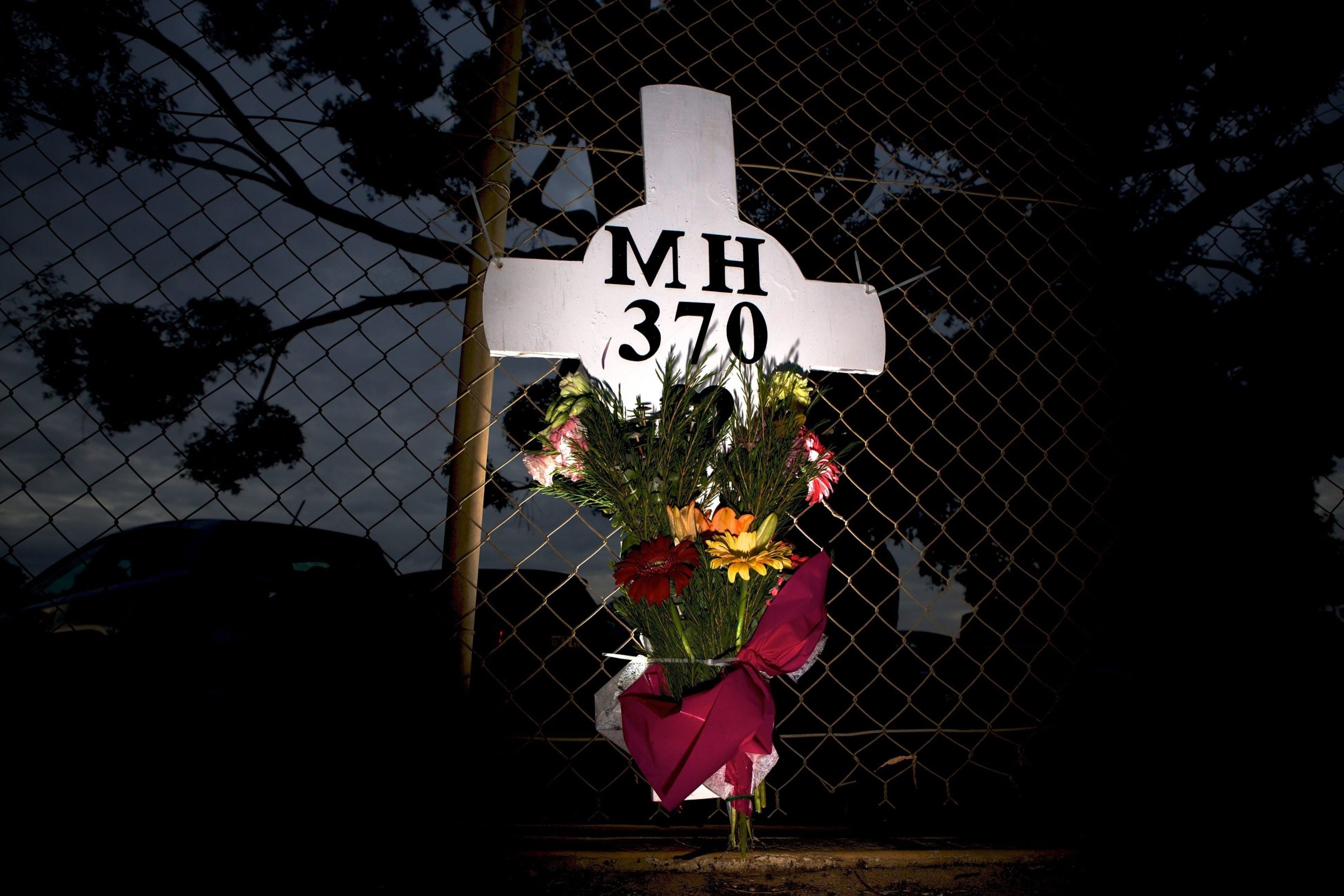 Wreath in memory of the victims of missing Malaysia Airlines flight MH370