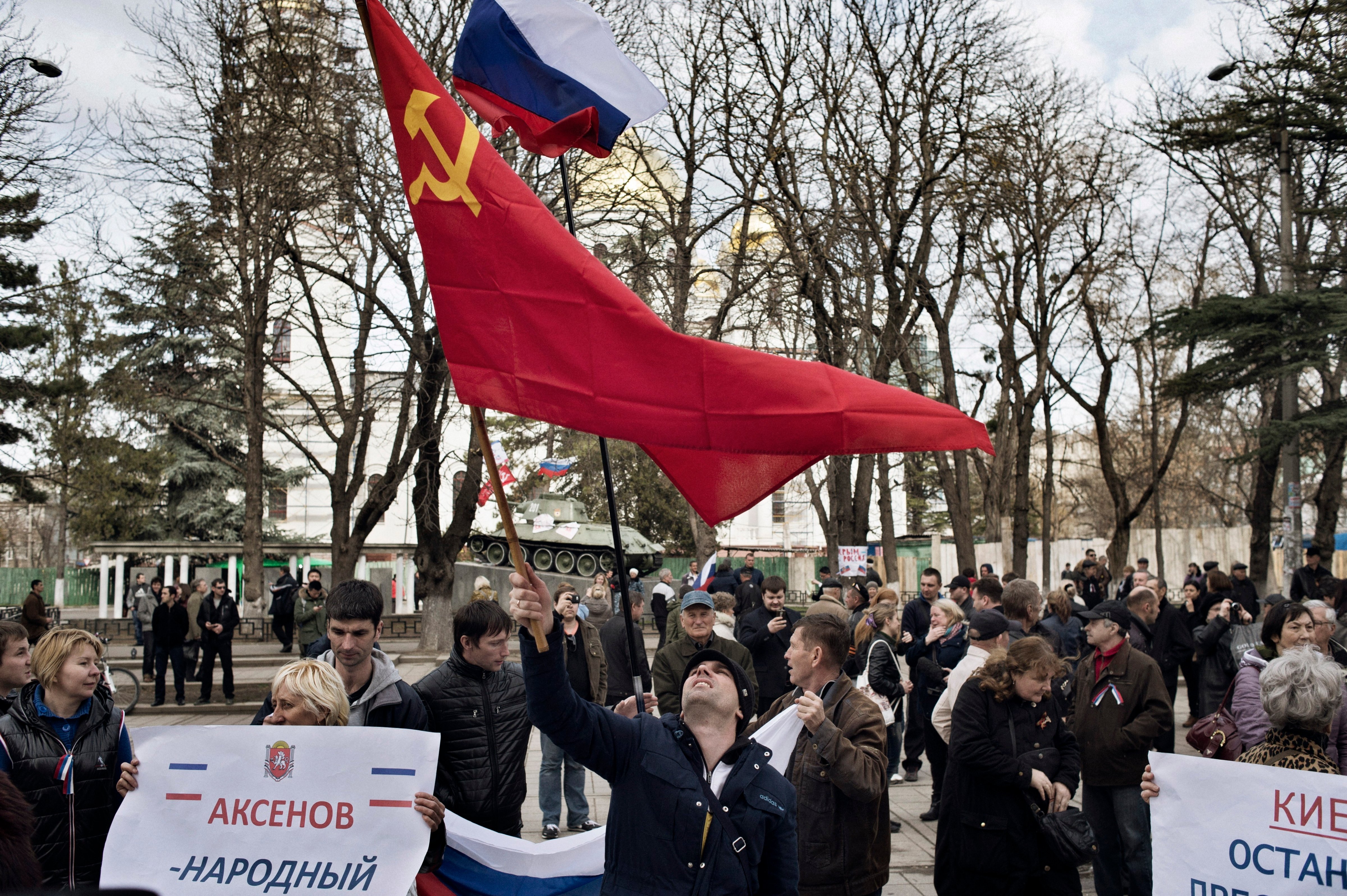 Pro-Russian demonstrators in Simferopol, Ukraine March 6 2014. (Yuri Kozyrev—NOOR for TIME)