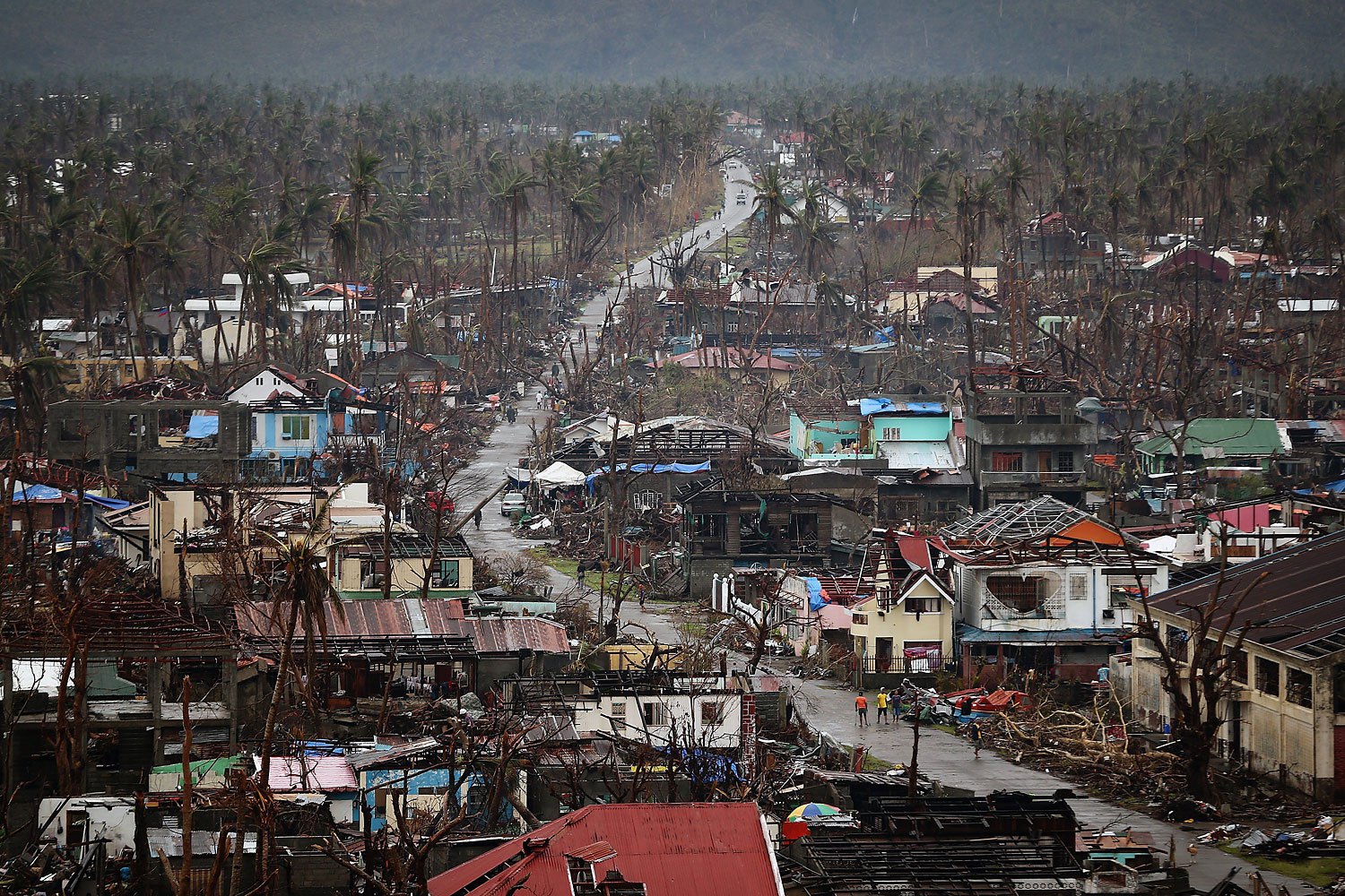 A general view of the destruction in Tolosa on November 21, 2013 in Leyte, Philippines.