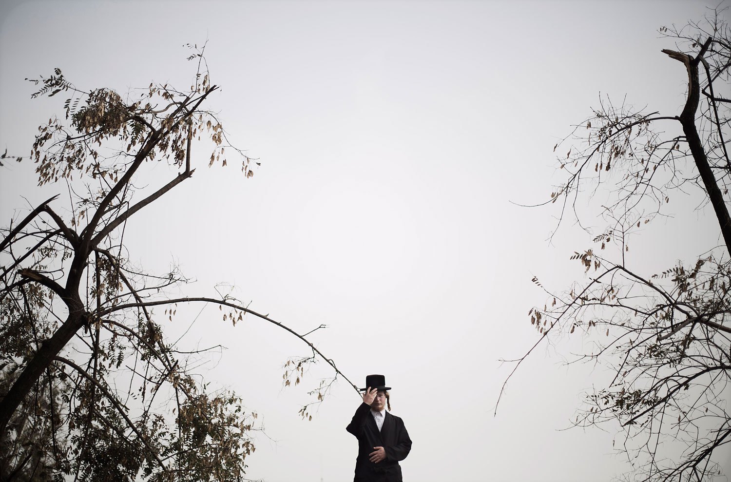 An ultra-Orthodox Jewish man attends a rally in Jerusalem, March 2, 2014.