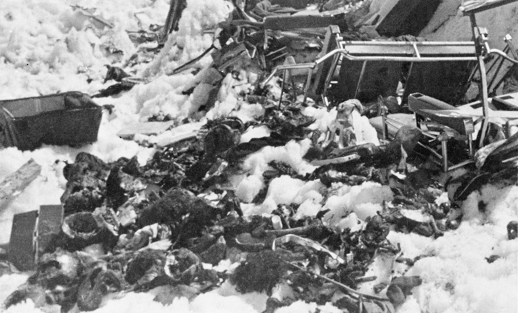 Part of the wreckage of Uruguayan Air Force Flight 571, seen Dec. 23, 1972. (AP)