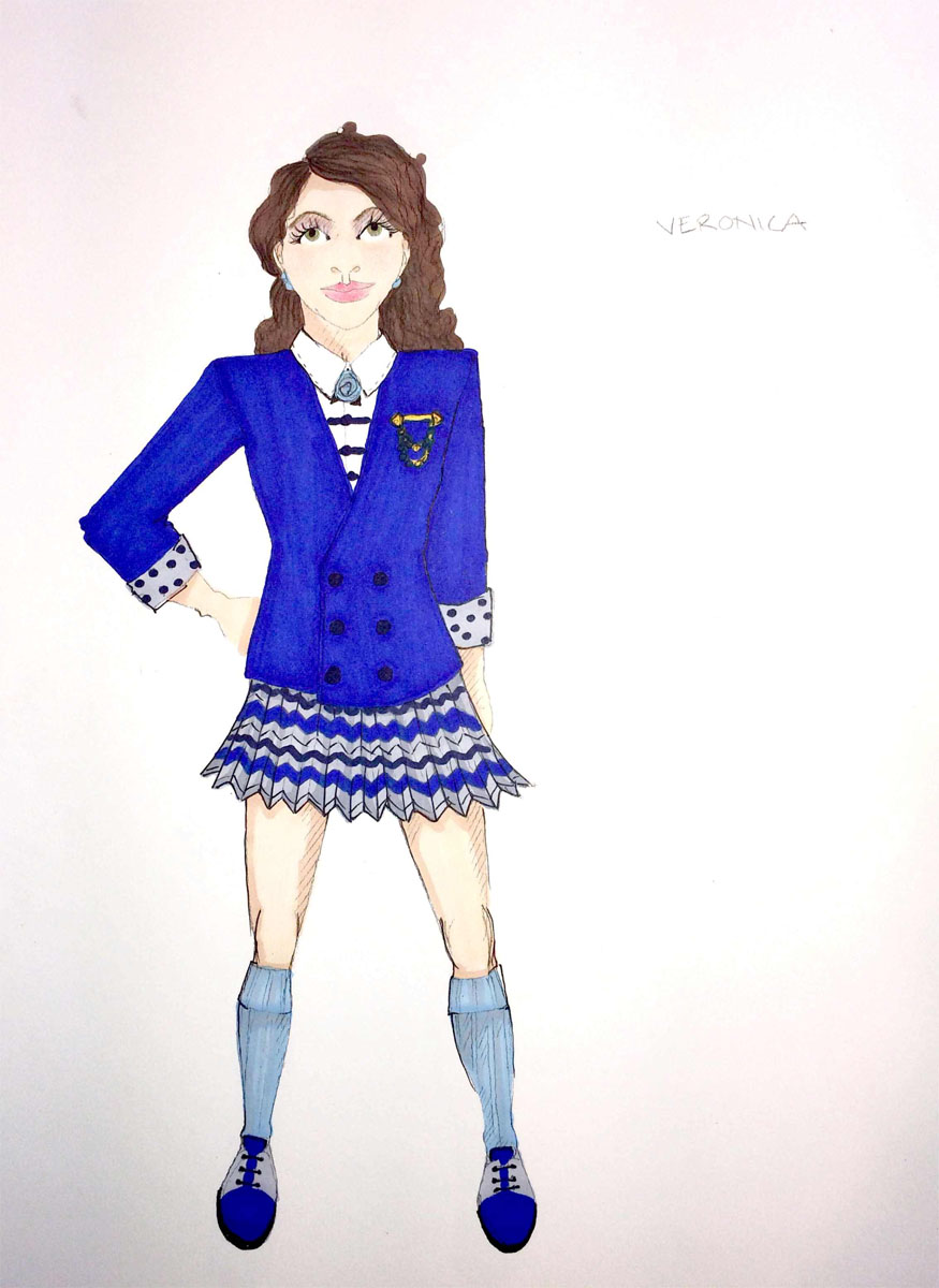 Heathers costume sketch: Veronica 2
