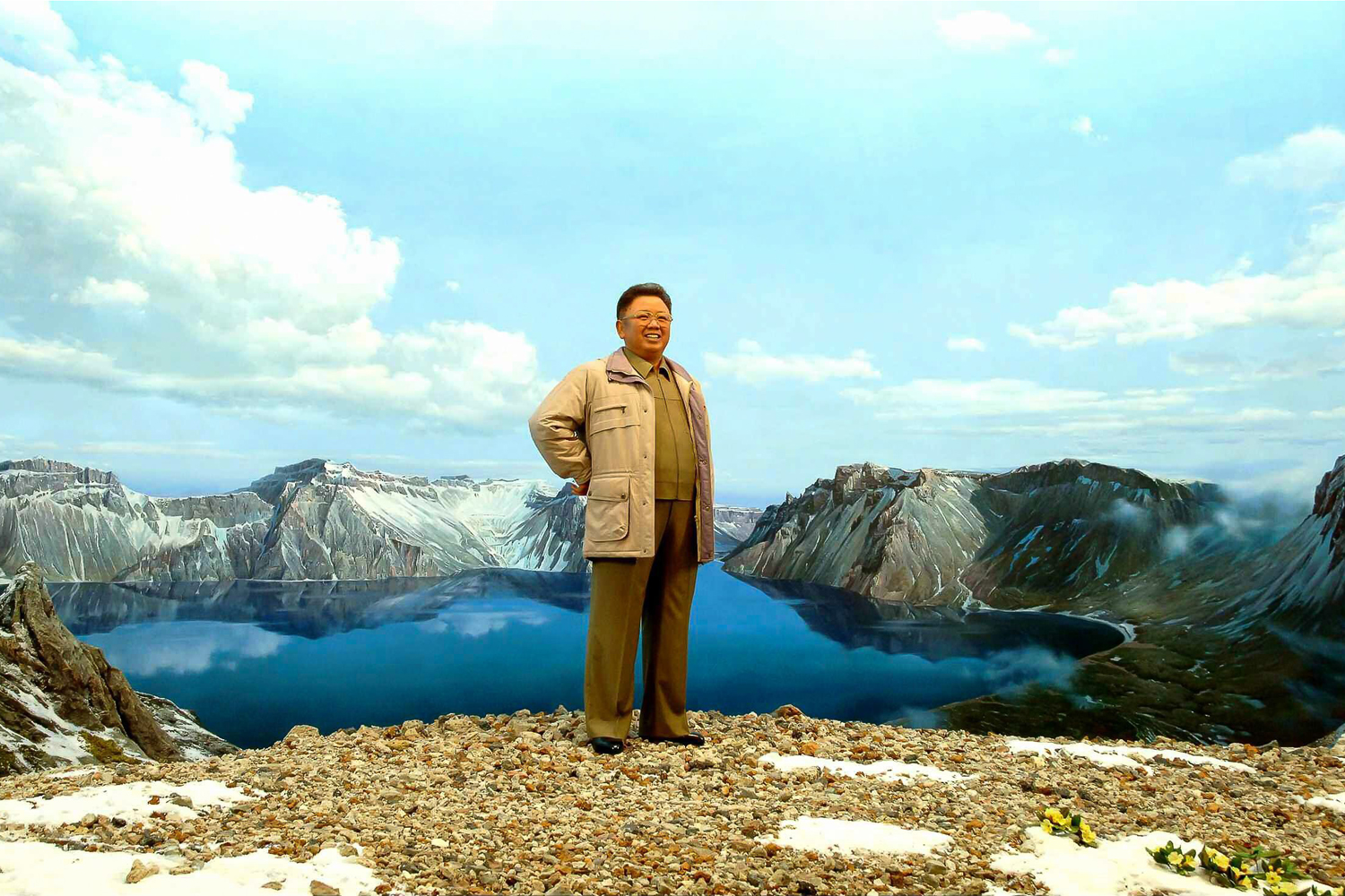 A wax statue of former North Korean leader, Kim Jong-Il, is set up at the International Friendship Exhibition, a museum complex near Mount Myohyang, north of Pyongyang, North Korea, in this undated photo released on April 9 2014.