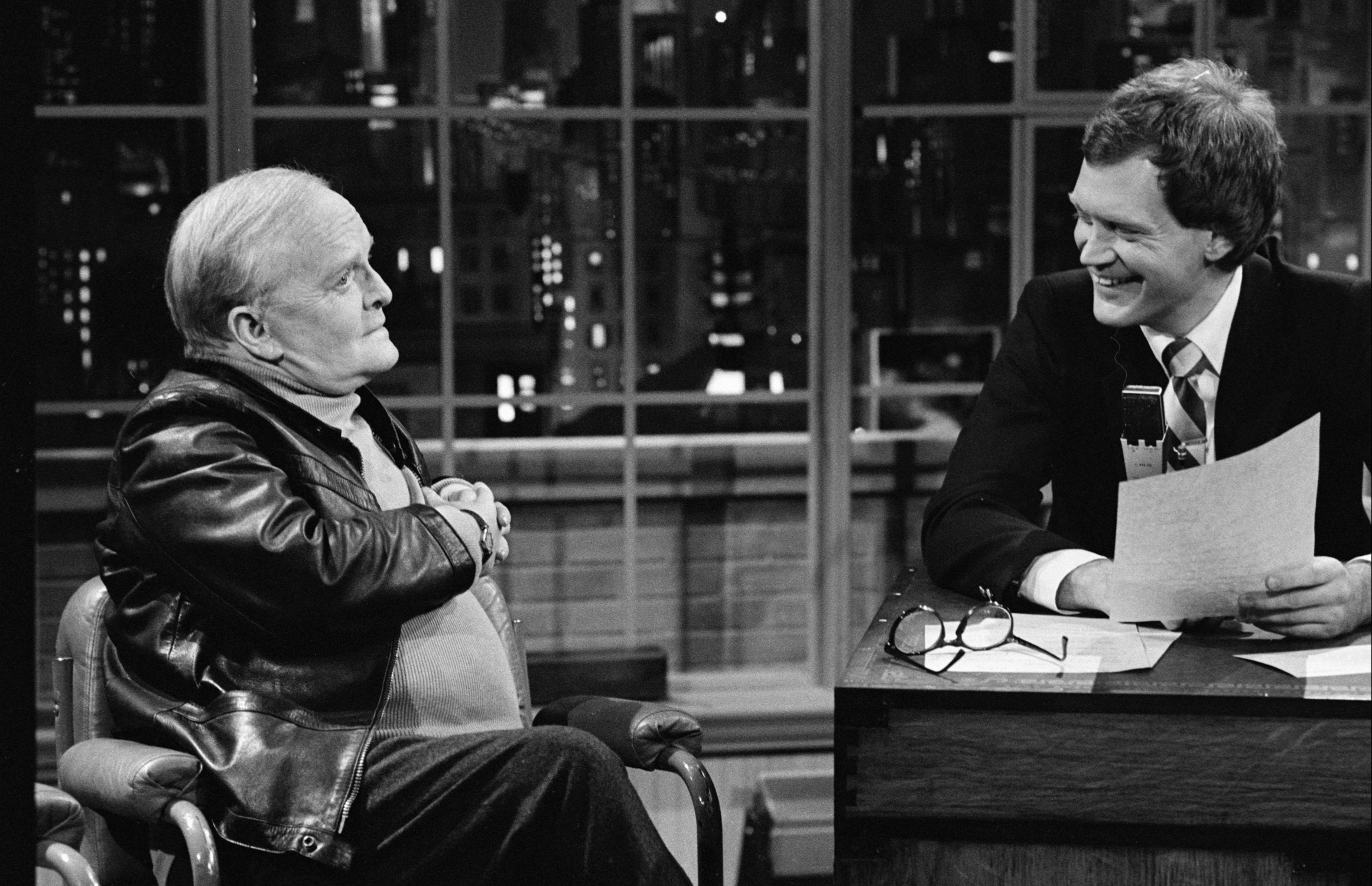 Truma Capote and David Letterman on the David Letterman show.