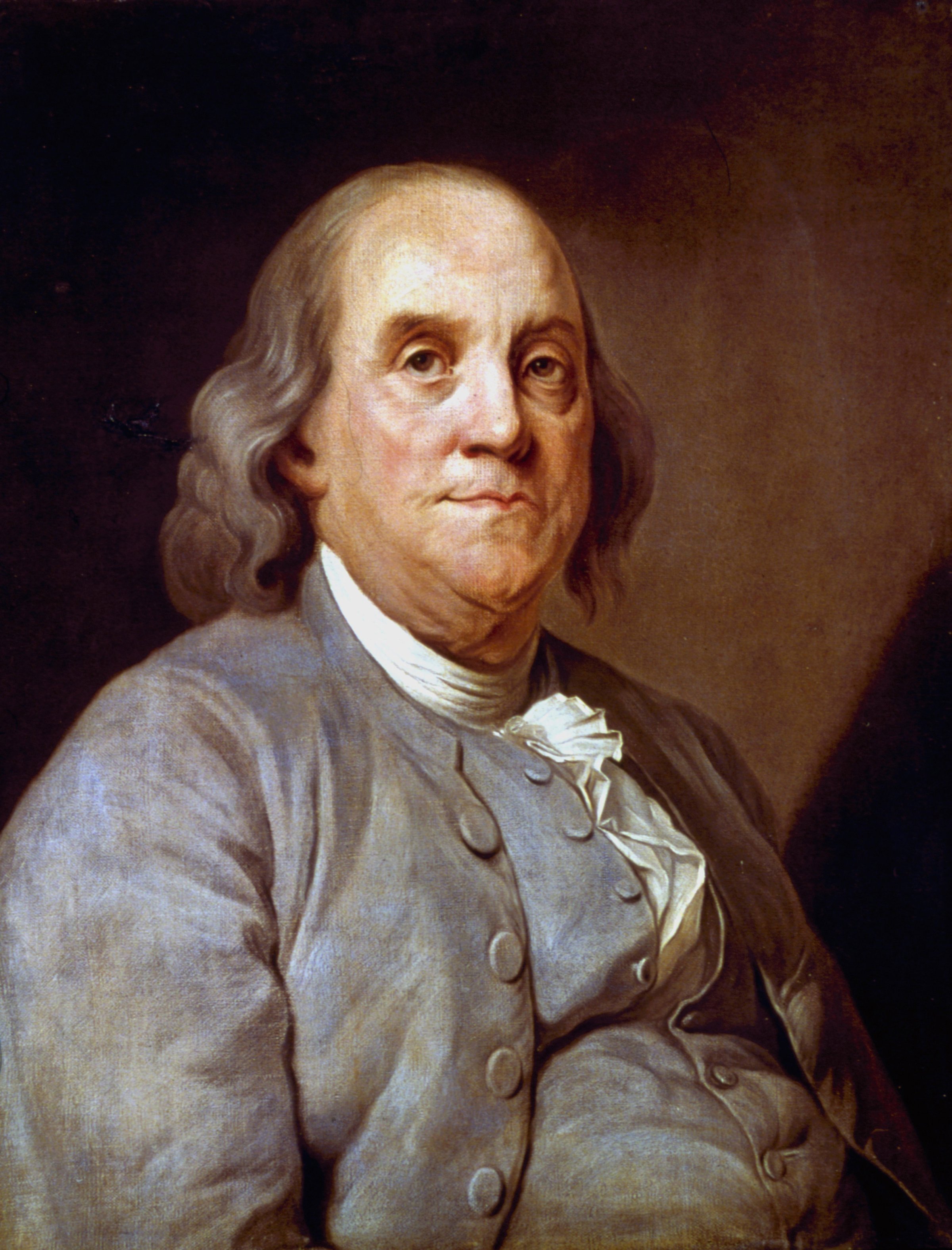 Benjamin Franklin (1706-90) American statesman, printer and scientist. Anonymous portrait.
