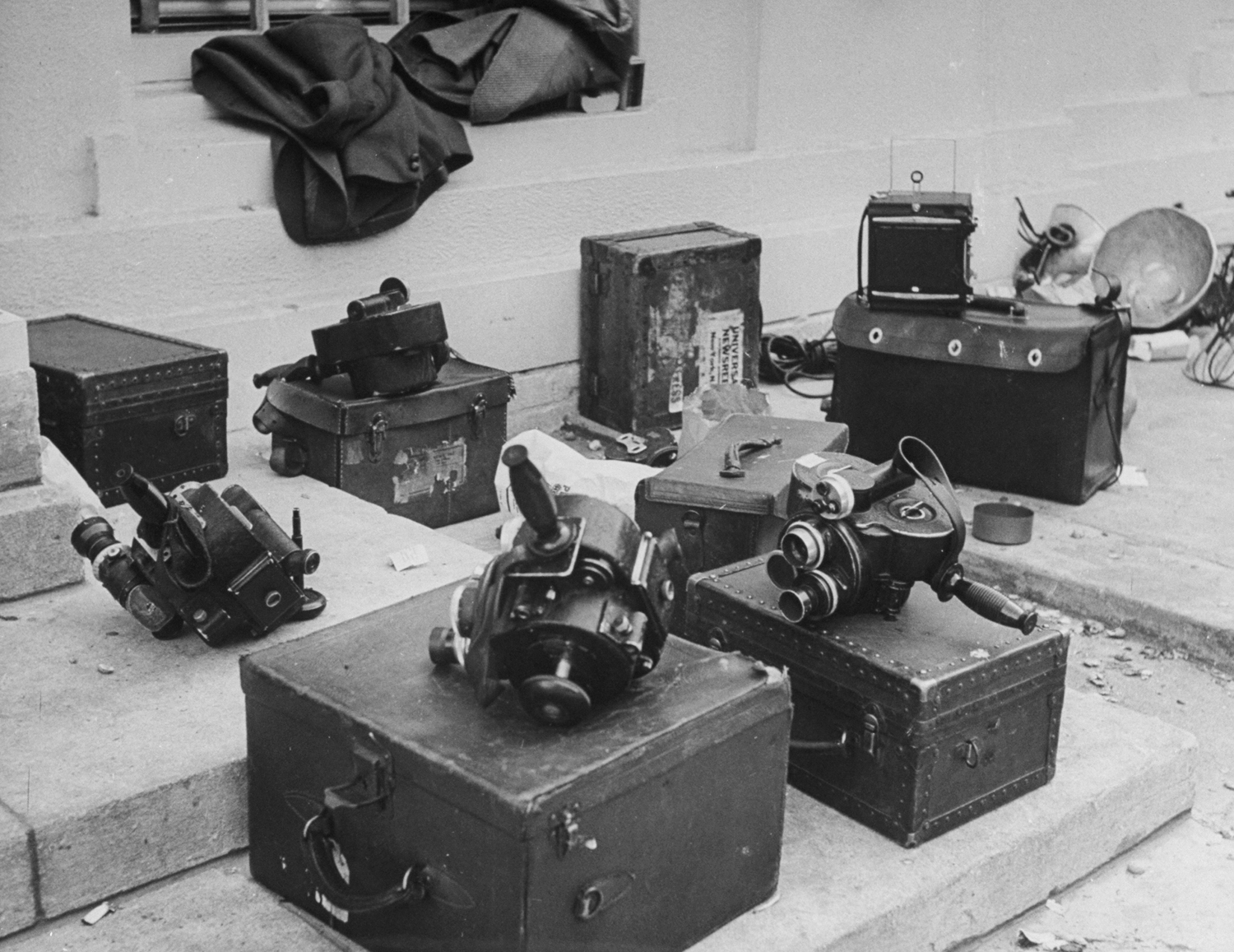 Equipment used by newsmen waiting on news of Japan's surrender, Washington, 1945.