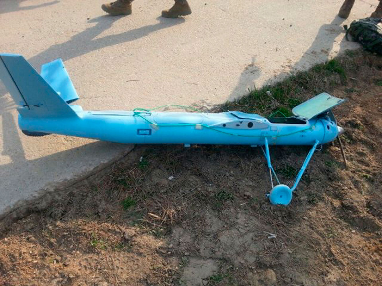 A crashed unmanned drone is seen on Baengnyeongdo, an South Korean island near the border with North Korea in a picture released by Yohnap on April 1, 2014.