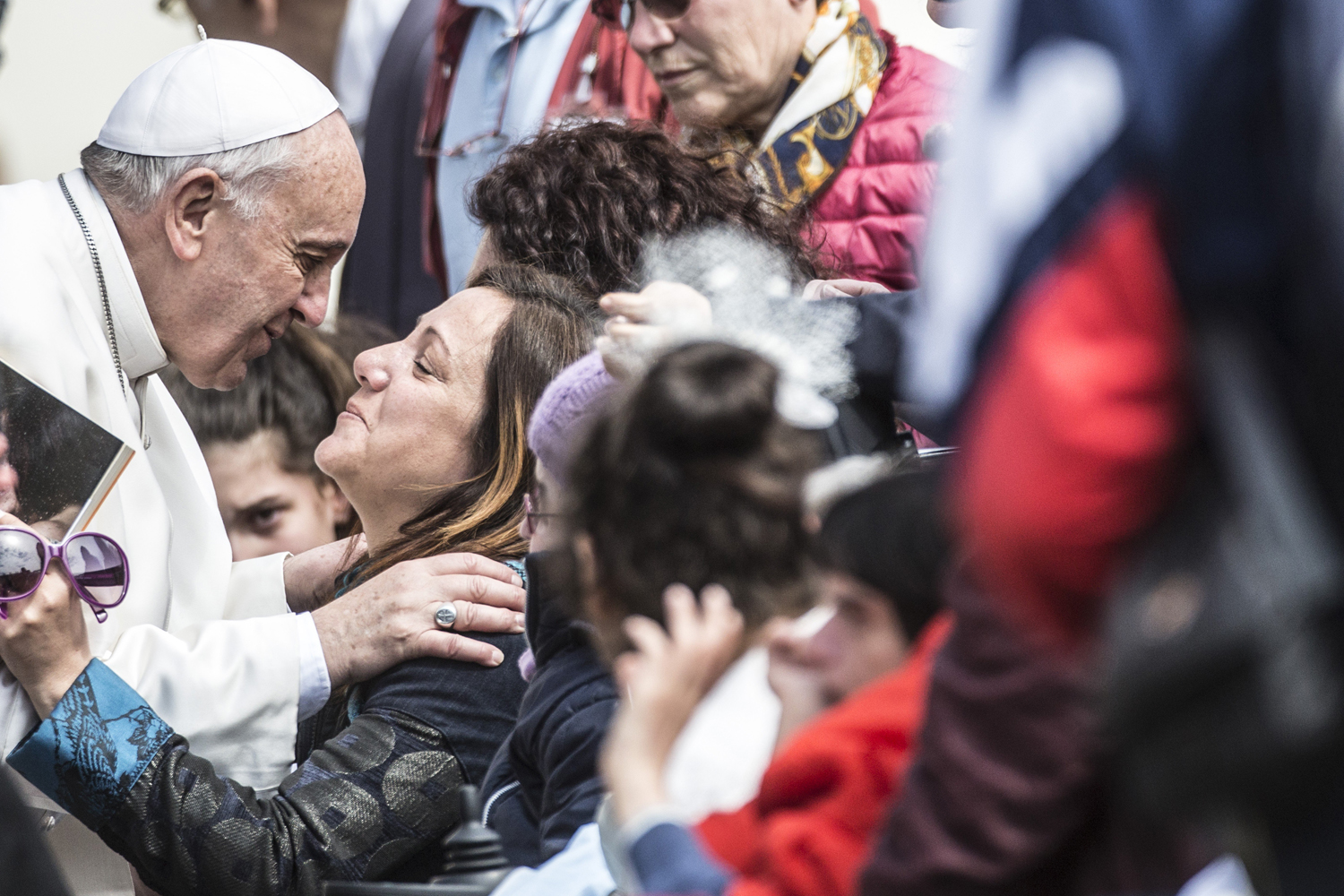 Pope Francis leads his general weekly audience in St. Peter's Square at the Vatican.