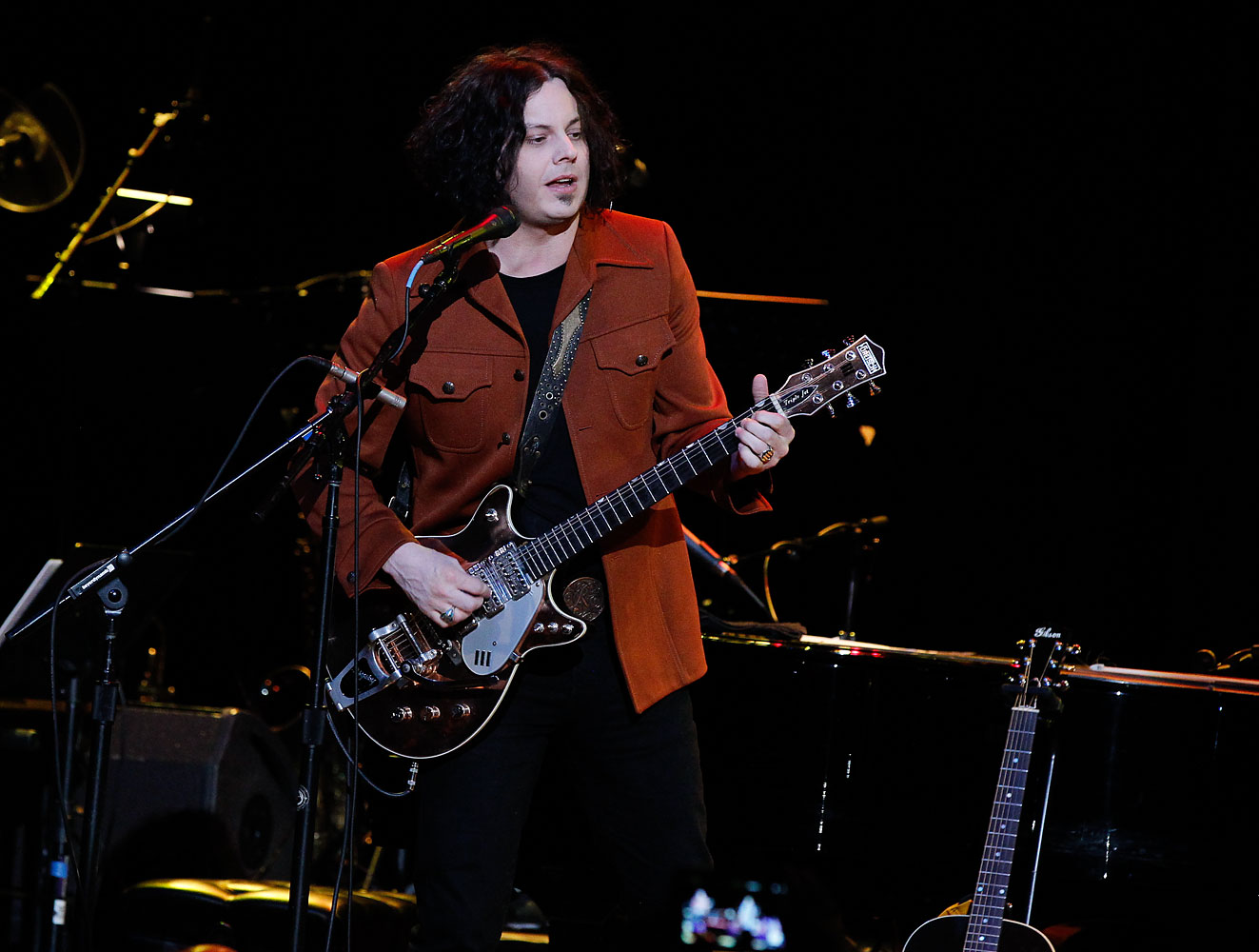 Jack White performs during Brendan Benson and Friends at the Ryman Auditorium on Dec. 18, 2013 in Nashville. (Terry Wyatt—Getty Images)