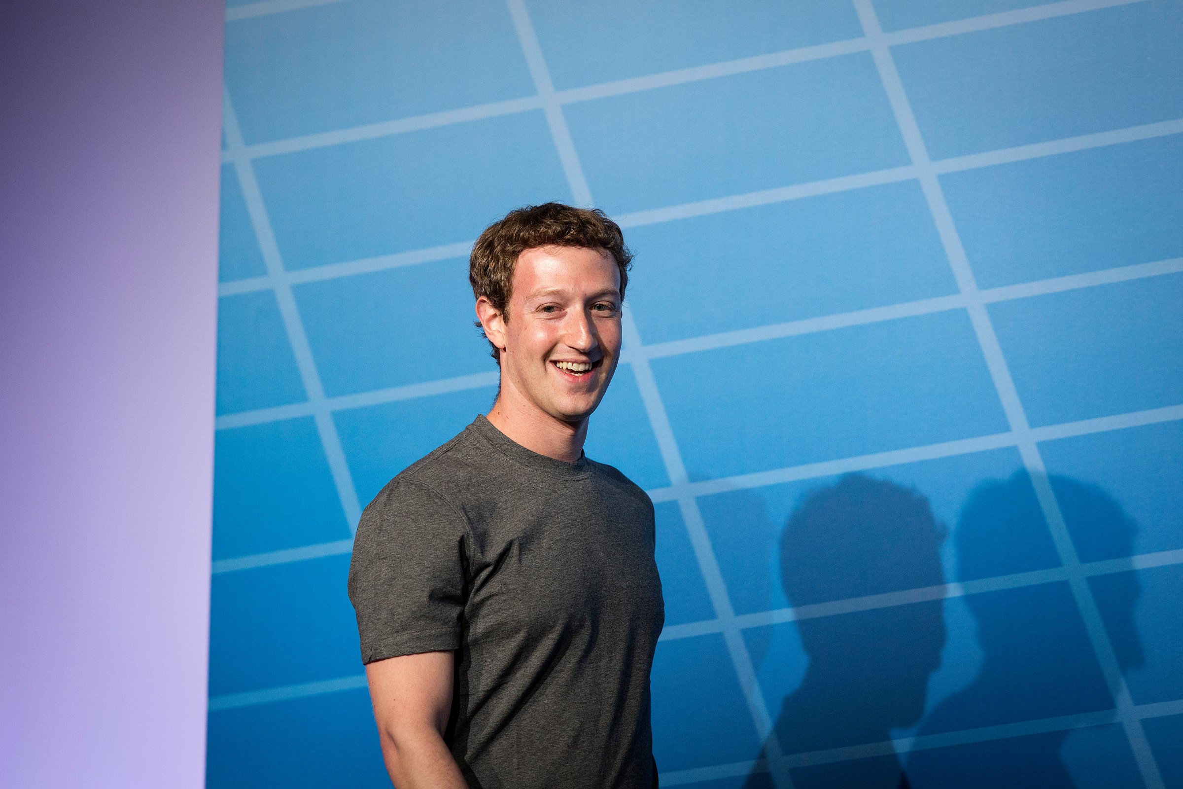 Mark Zuckerberg arrives for a keynote session on the opening day of the Mobile World Congress in Barcelona, Feb. 24, 2014.