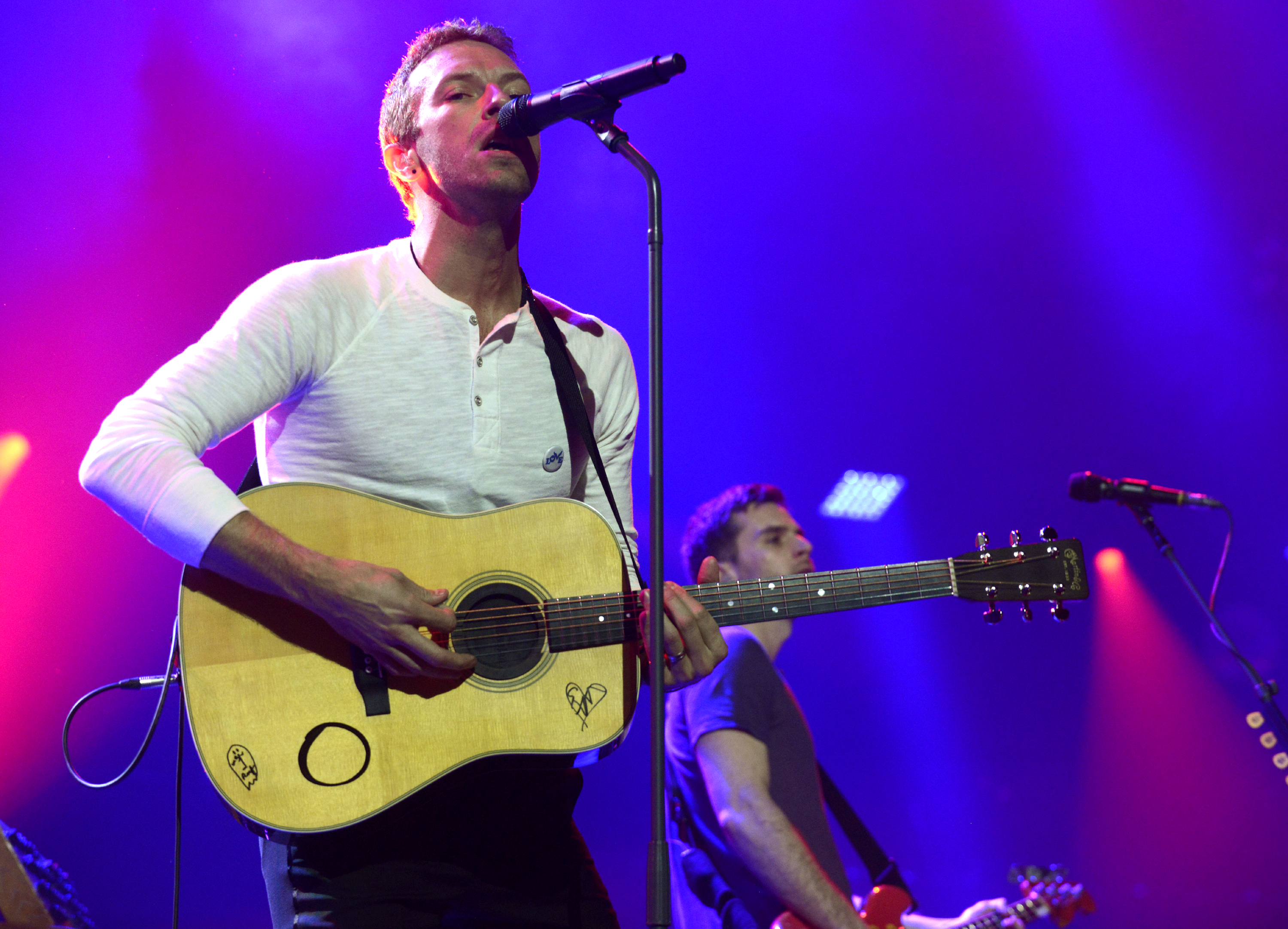 Chris Martin of Coldplay performs as part of the iTunes Festival at the Moody Theater on March 11, 2014 in Austin, Texas. (Tim Mosenfelder--Getty Images)