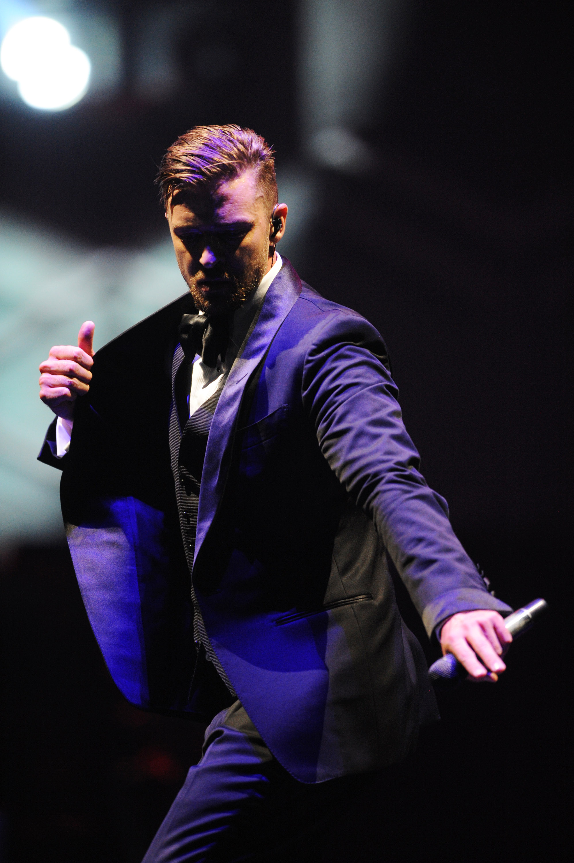 Justin Timberlake performs on his 20/20 Tour at The O2 Arena on April 1, 2014 in London, England. (Dave J Hogan&mdash;Getty Images)