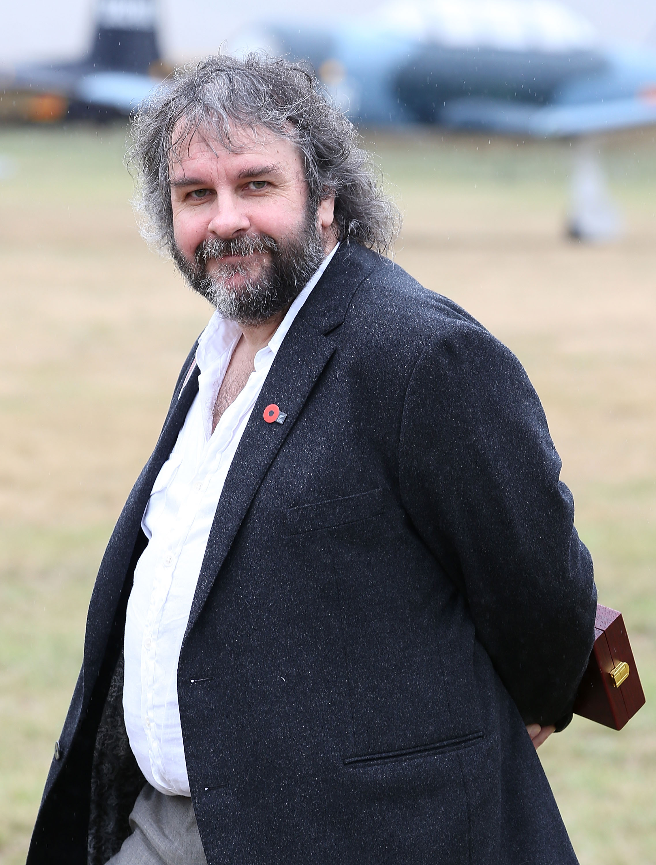 Sir Peter Jackson attends the 'Knights of the Sky' exhibition at Omaka Aviation Heritage Centre in Blenheim on April 10, 2014 in Wellington, New Zealand. (Danny Martindale—WireImage)
