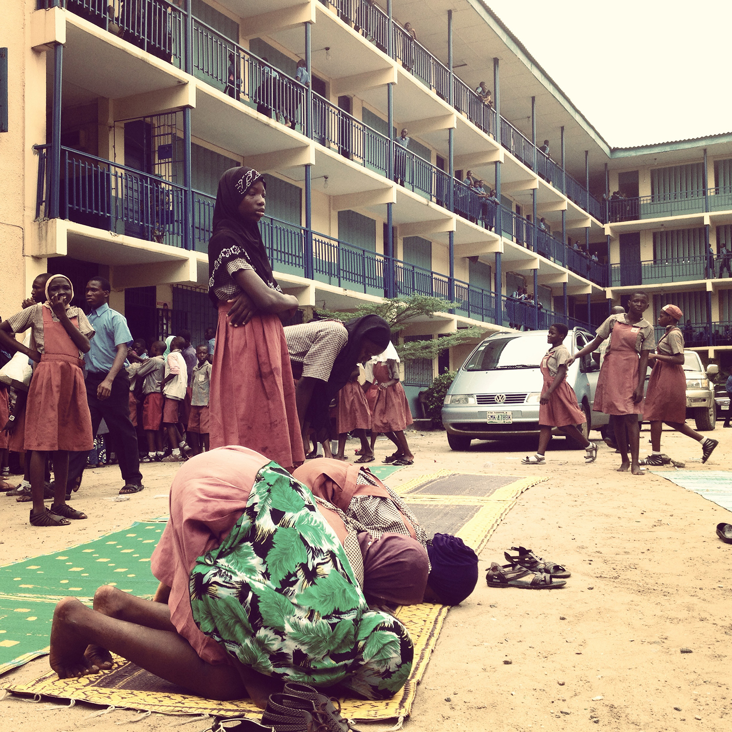 Jun. 19, 2013. Payer time at Eko Akete Grammar school, Lagos Island, Nigeria.
