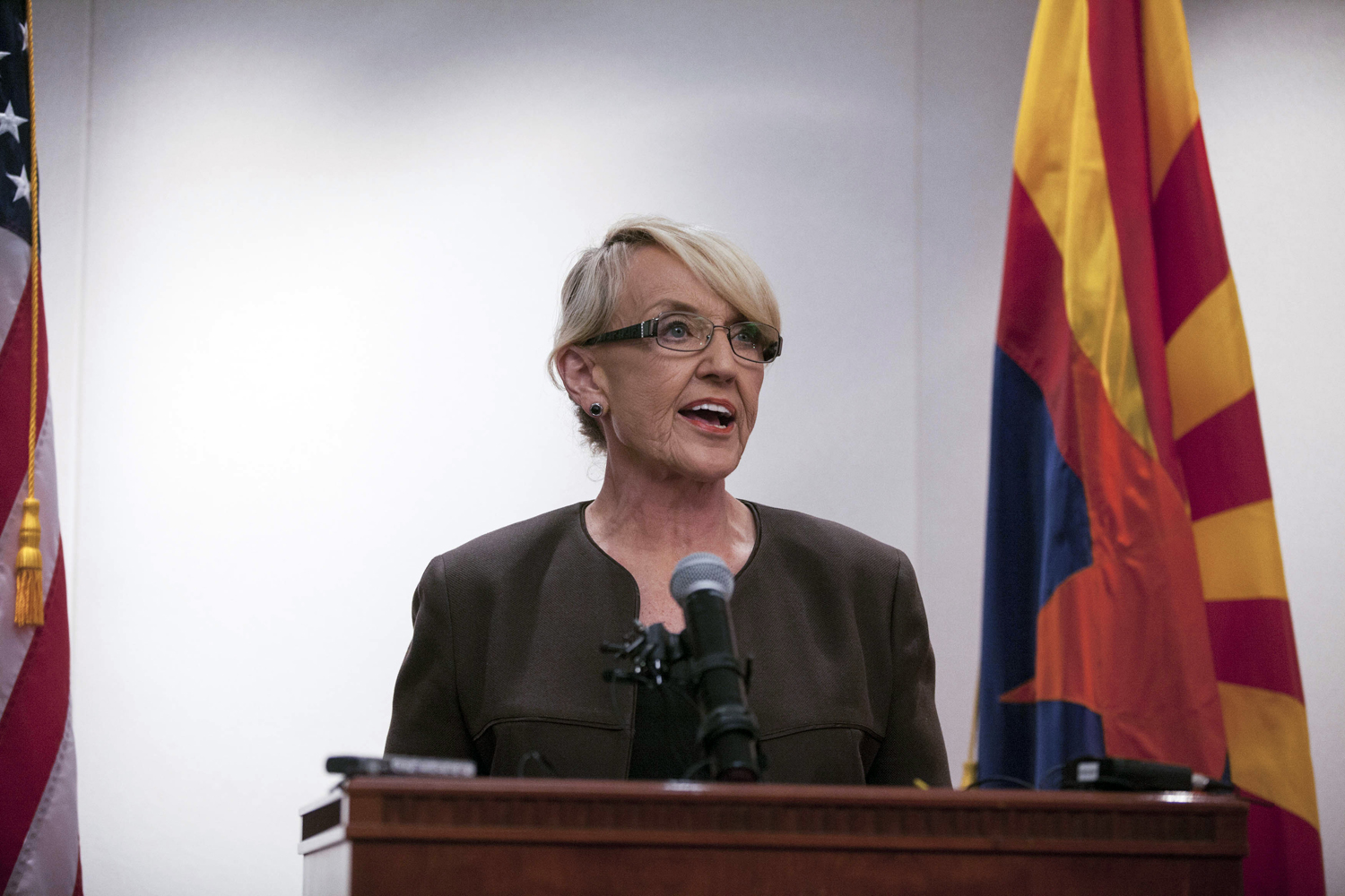 Arizona Governor Jan Brewer. On Tuesday, she signed a bill allowing snap inspections of the state's abortion clinics (Samantha Sais —Reuters)