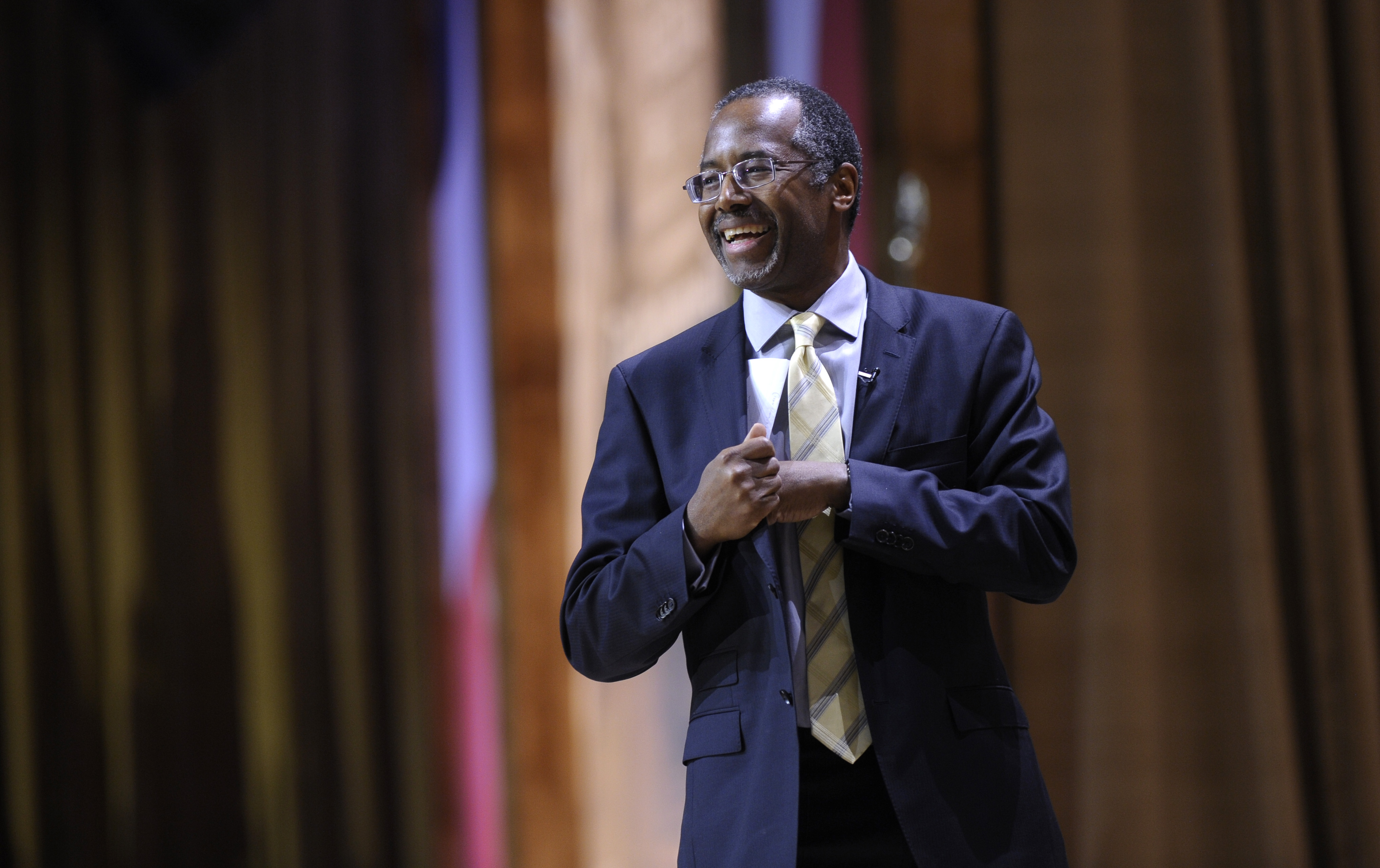 Dr. Ben Carson, professor emeritus at Johns Hopkins School of Medicine, speaks at the Conservative Political Action Conference annual meeting in National Harbor, Md., on March 8, 2014. (Susan Walsh—AP)