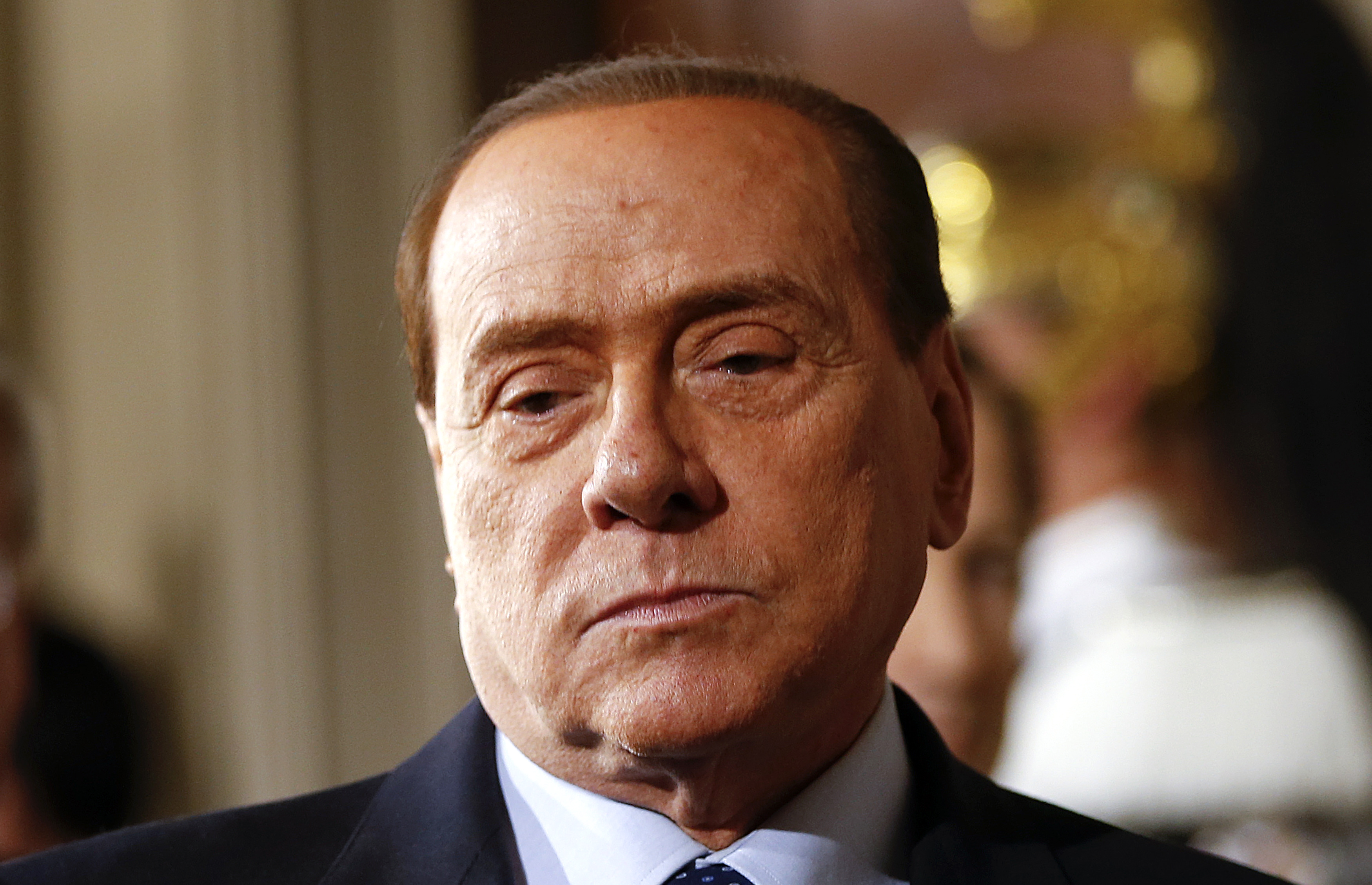 Leader of Forza Italia party Silvio Berlusconi at the end of the consultations with Italian President Giorgio Napolitano at the Quirinale Palace in Rome on Feb. 15, 2014. (Tony Gentile—Reuters)