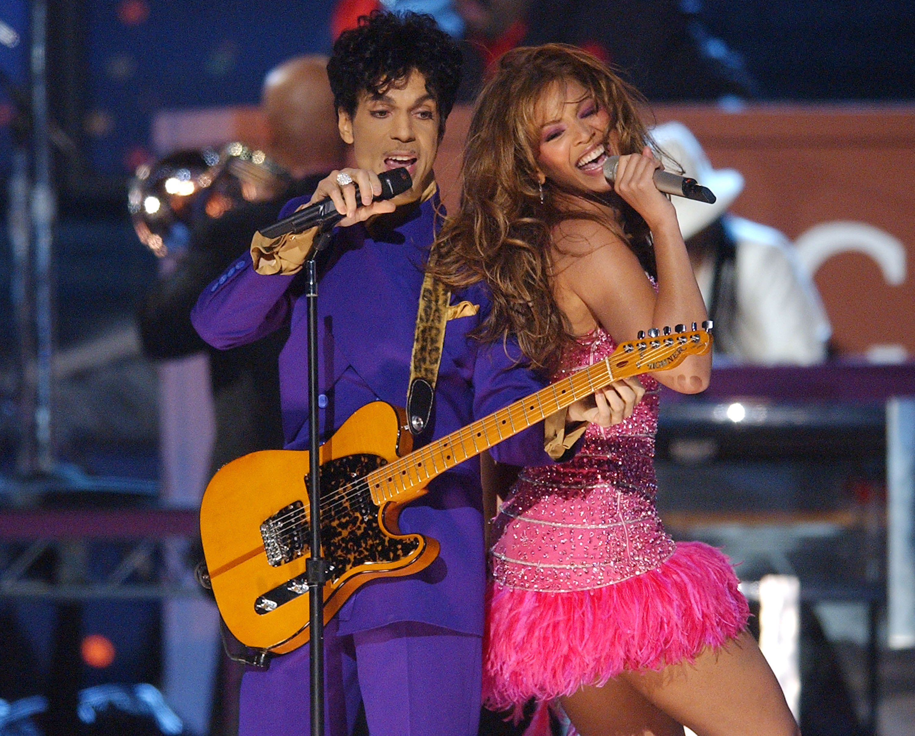 As if sharing the stage with the Purple One himself wasn't enough, Beyoncé also picked up five trophies at the 46th Annual Grammy Awards in 2004, including Best Contemporary R&amp;B Album for Dangerously in Love.