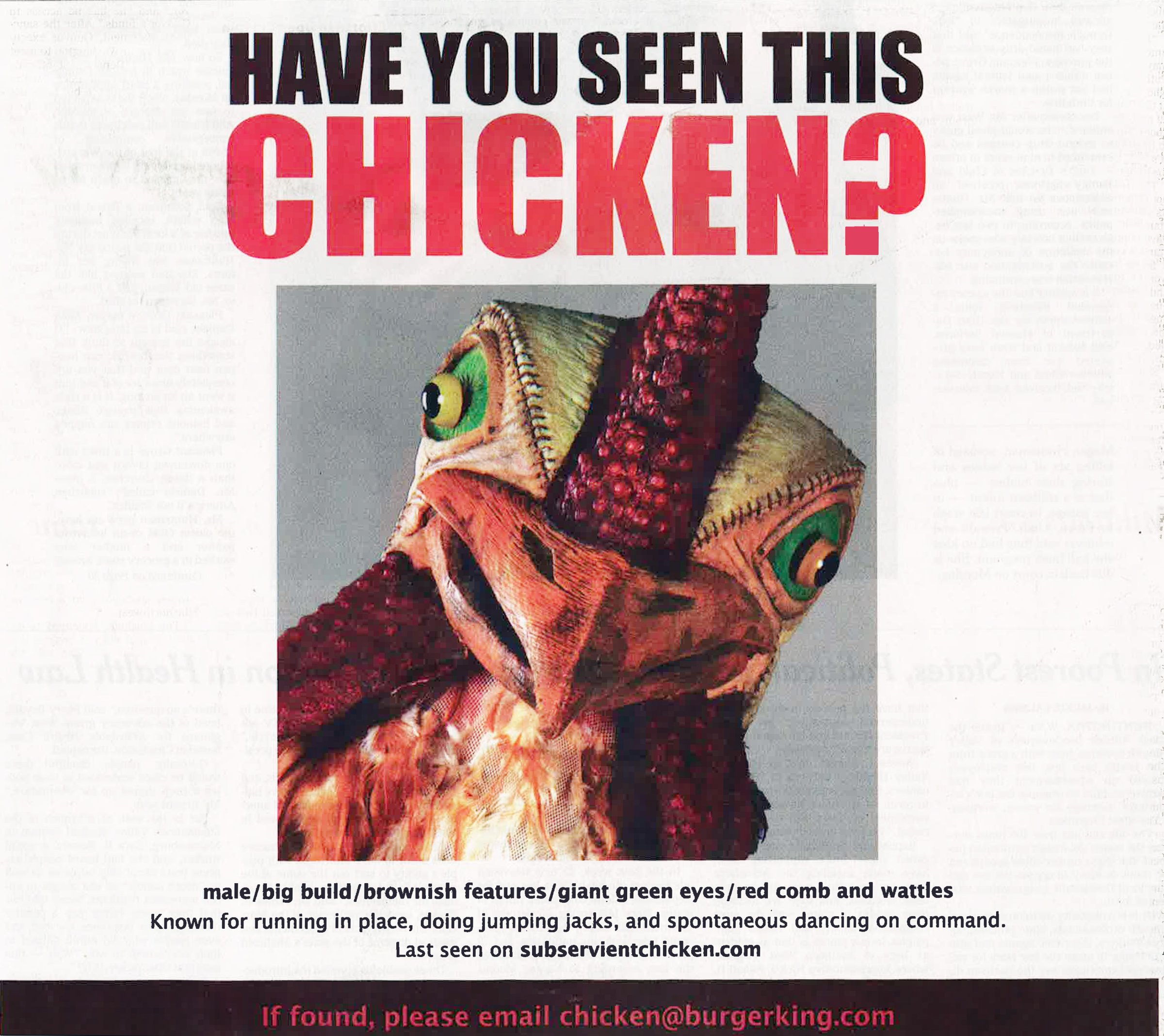 Burger King Subservient Chicken ad