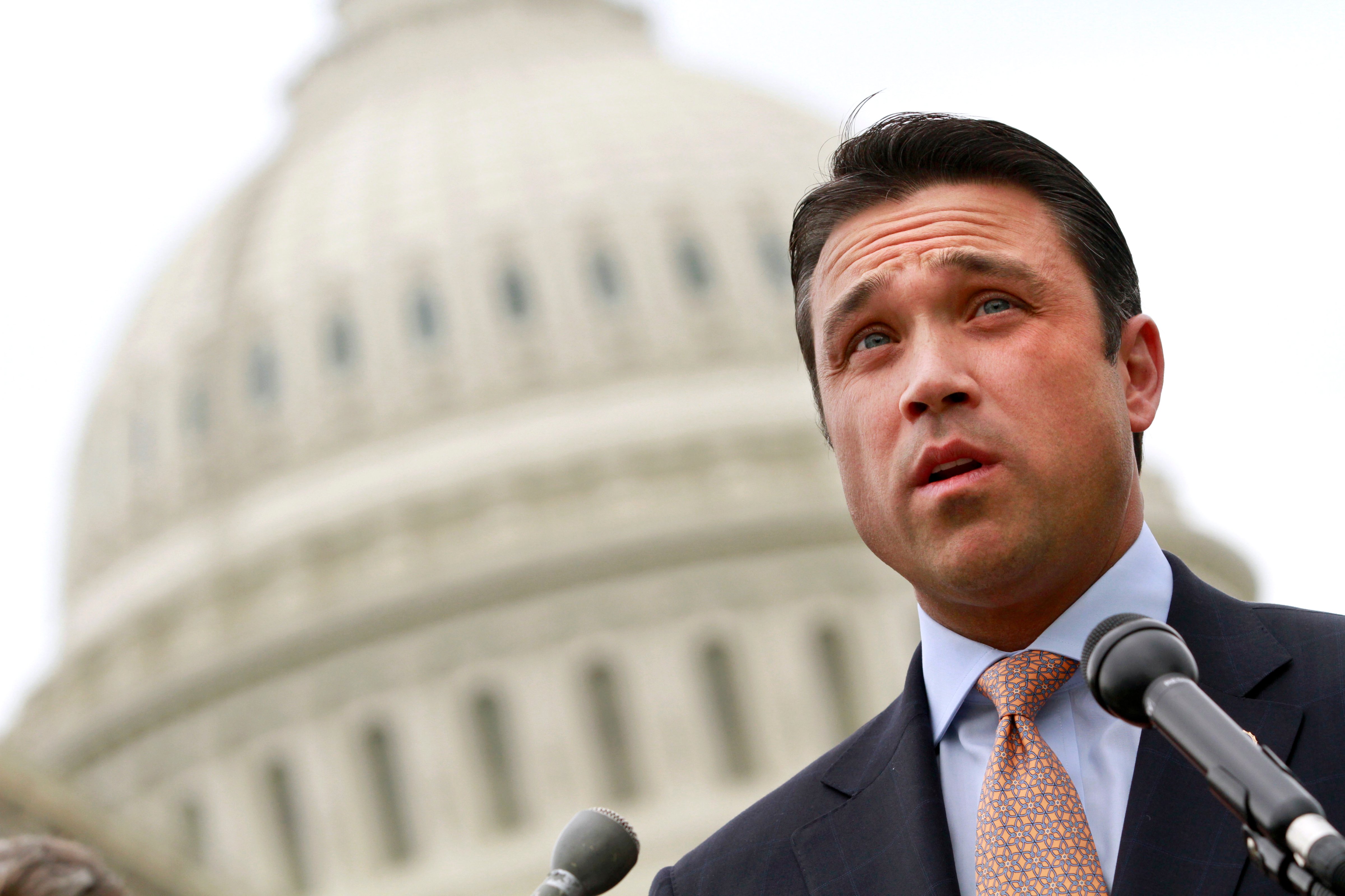 In this May 9, 2012 file photo, Rep. Michael Grimm, R-N.Y., speaks at a news conference on Capitol Hill in Washington. Grimm is facing criminal charges from federal prosecutors, his lawyer said on Friday, April 25, 2014. (Jacquelyn Martin—AP)