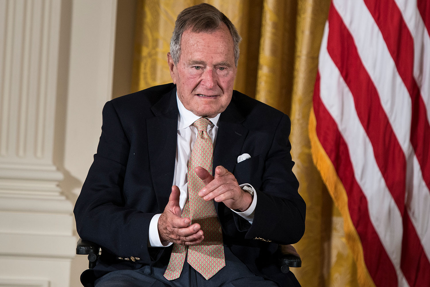 George H. W. Bush during an event in the East Room of the White House July 15, 2013 in Washington, DC.