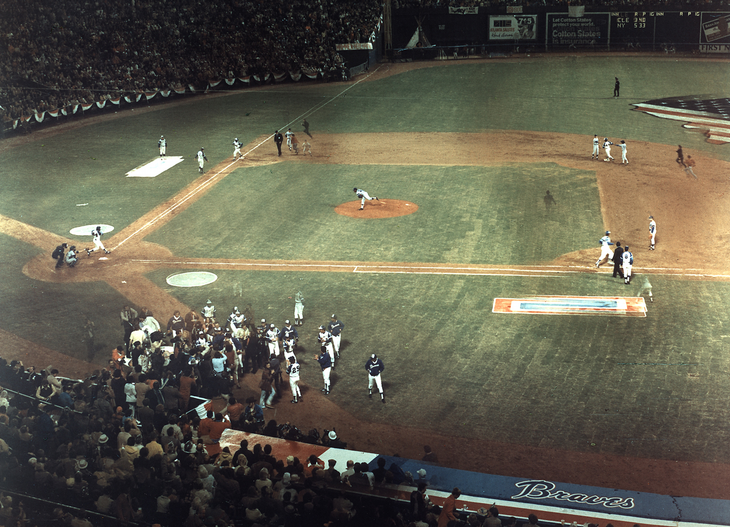 Hank Aaron's 715th career home run, Atlanta, April 8, 1974.