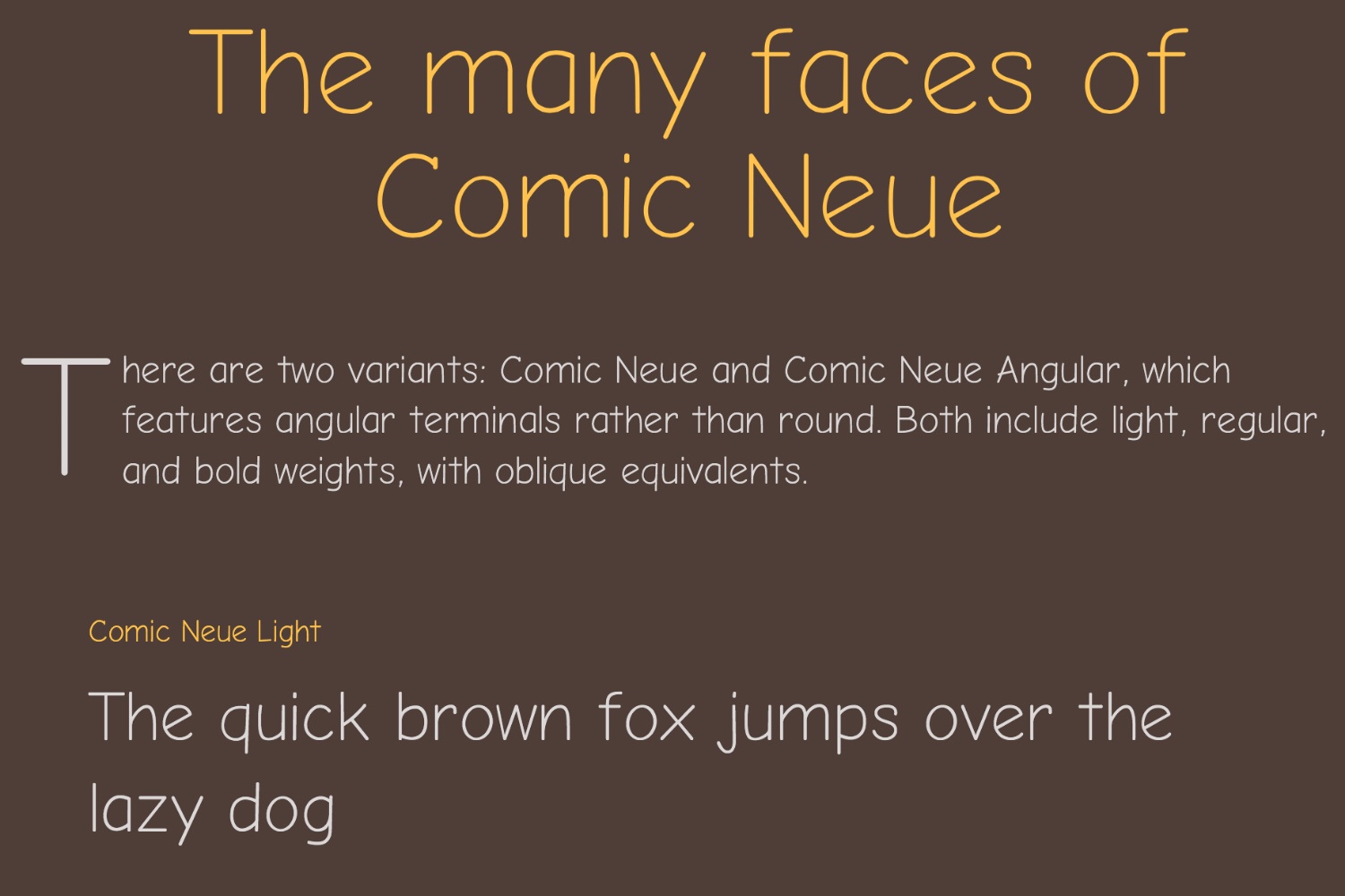 compare comic neue to comic sans