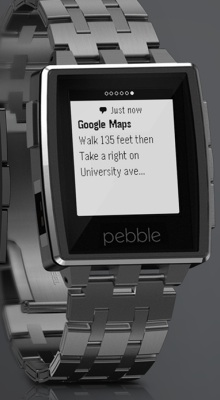 The Pebble Steel smartwatch (Pebble)