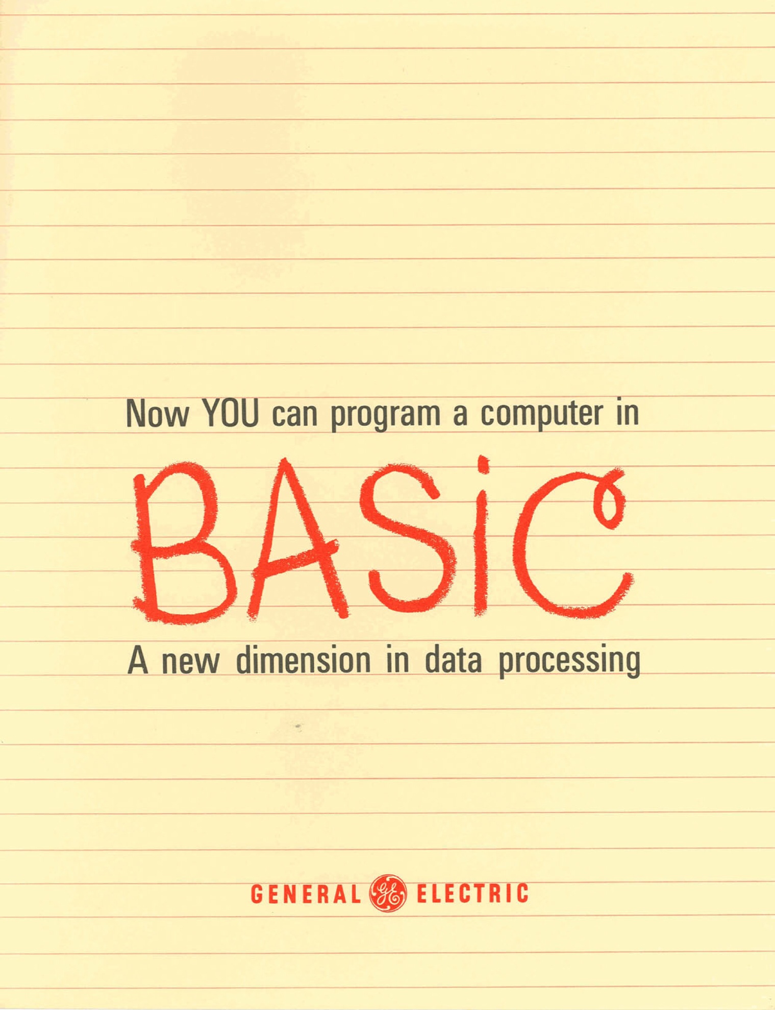 The cover of a General Electric brochure touting its version of Dartmouth BASIC (Computer History Museum)