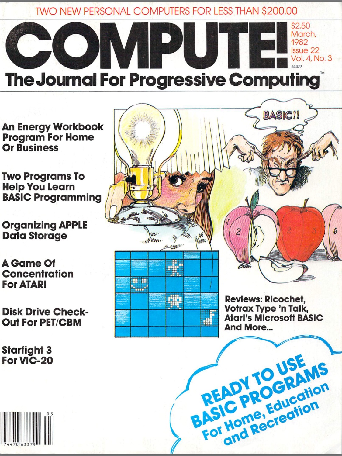 The March 1982 issue of Compute--stuffed, as always, with programs in BASIC (Internet Archive)