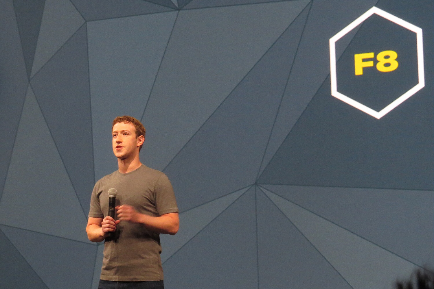 Mark Zuckerberg gives the keynote at Facebook's f8 conference in San Francisco on April 30, 2014 (Harry McCracken / TIME)