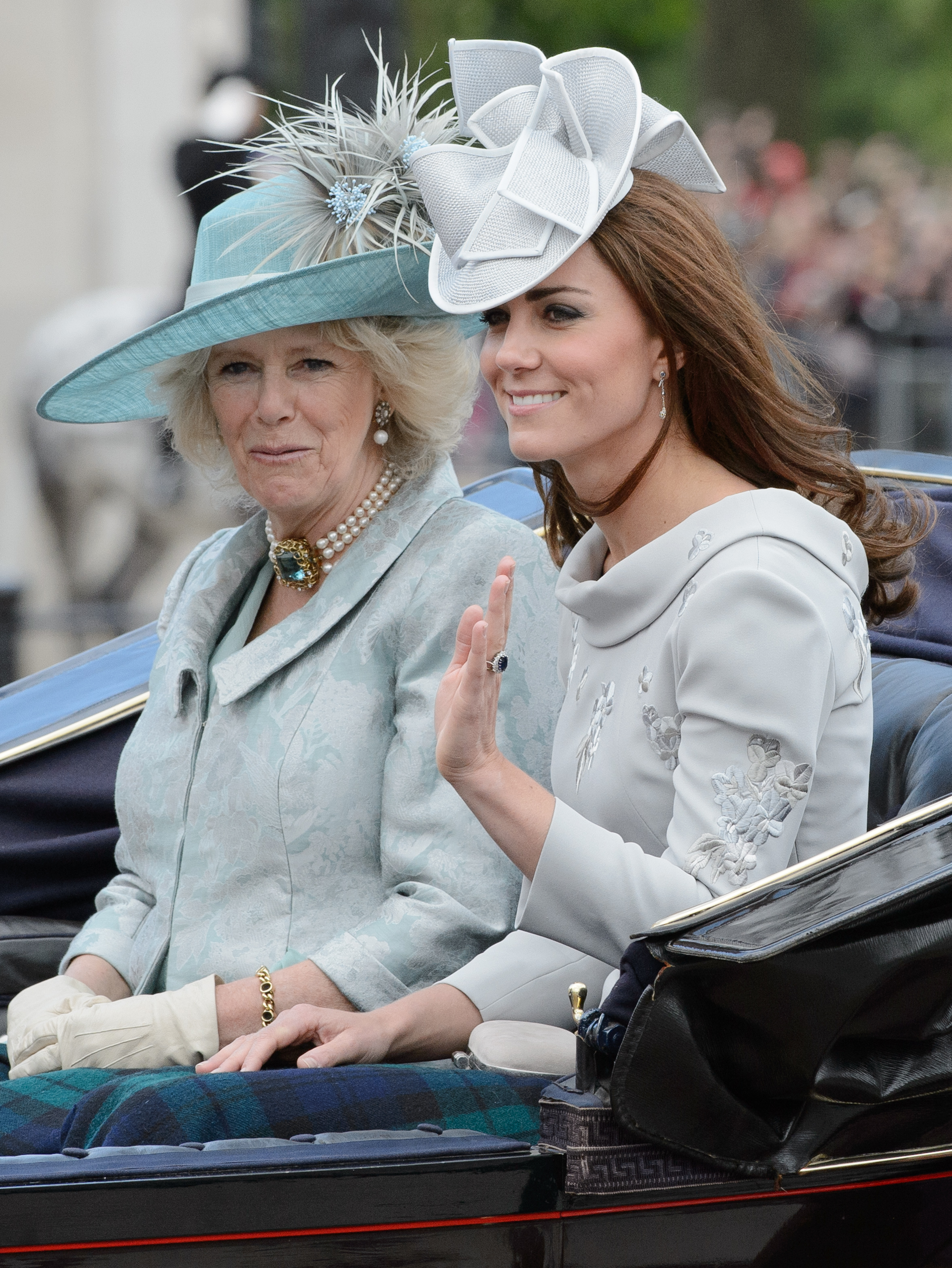 Blue Note
                              On June 16, 2012, Middleton wore a baby blue Erdem dress and matching Jane Corbett hat for the Trooping the Color ceremony in London. The annual event marks the official celebration of the Queen's birthday.