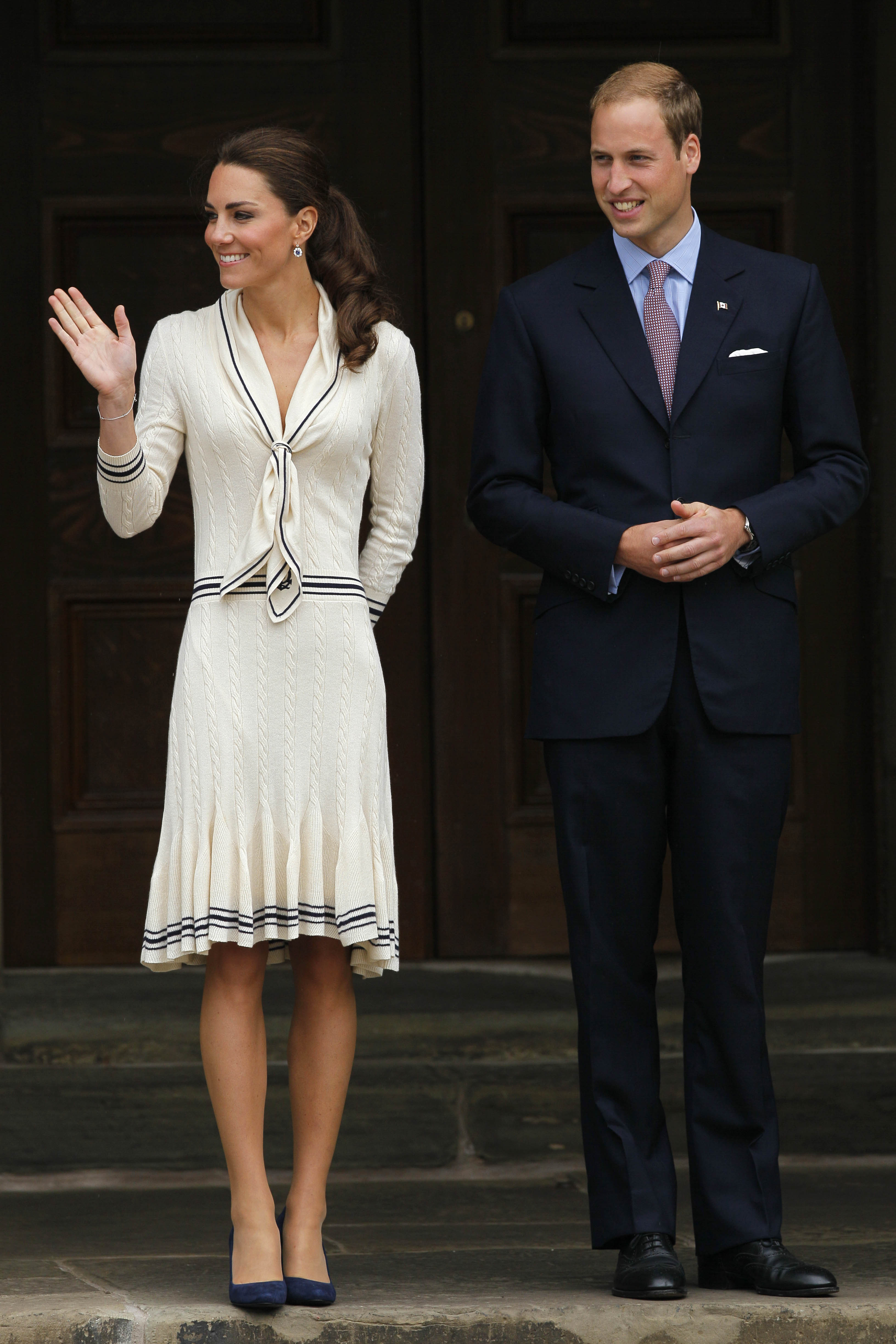 McQueen for a Queen
                              Middleton wore a white dress by Alexander McQueen for an arrival ceremony in Charlottetown on July 4, 2011. The label, now designed by Sarah Burton, has emerged as one of the future Queen's favorite designers.