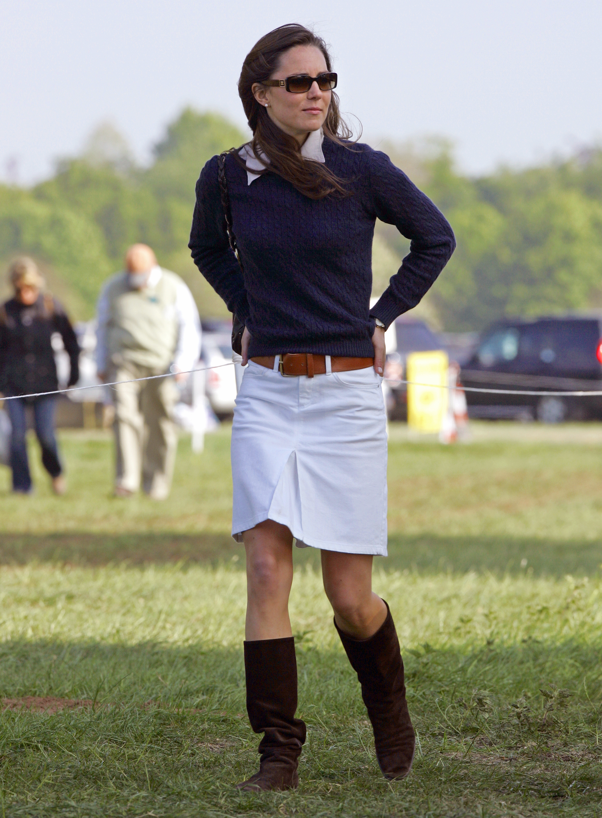 Princess of Prep
                              At the Badminton Horse Trials on May 4, 2007, Middleton wore a button-down shirt with a navy sweater and brown boots.