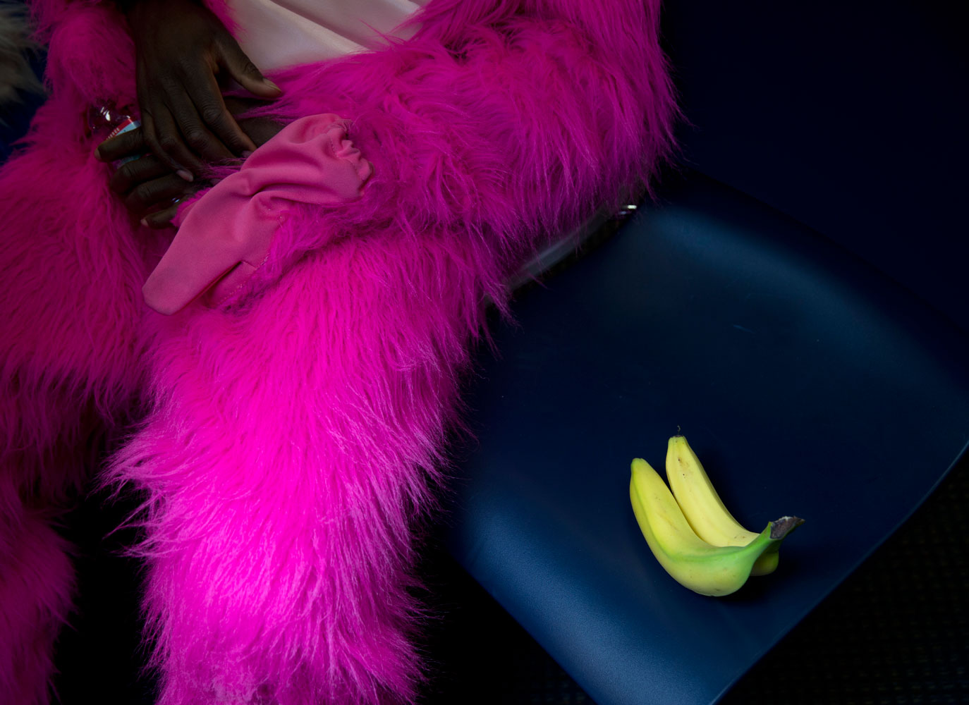 Miley Cyrus, "The Bangerz Tour"  at the Verizon Center in Washington DC.  Shown here prior to the concert, backstage in the dinning room joined by her  cast of furry friends and cartoon characters.