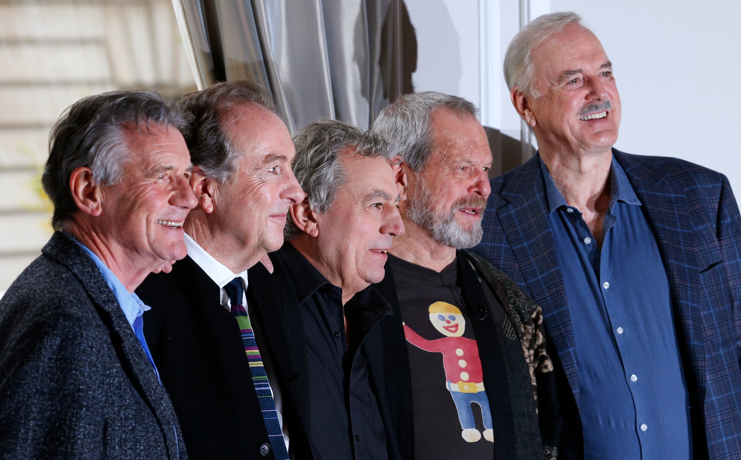 From left: Michael Palin, Eric Idle, Terry Jones, Terry Gilliam and John Cleese of Monty Python in London on Nov. 21, 2013.