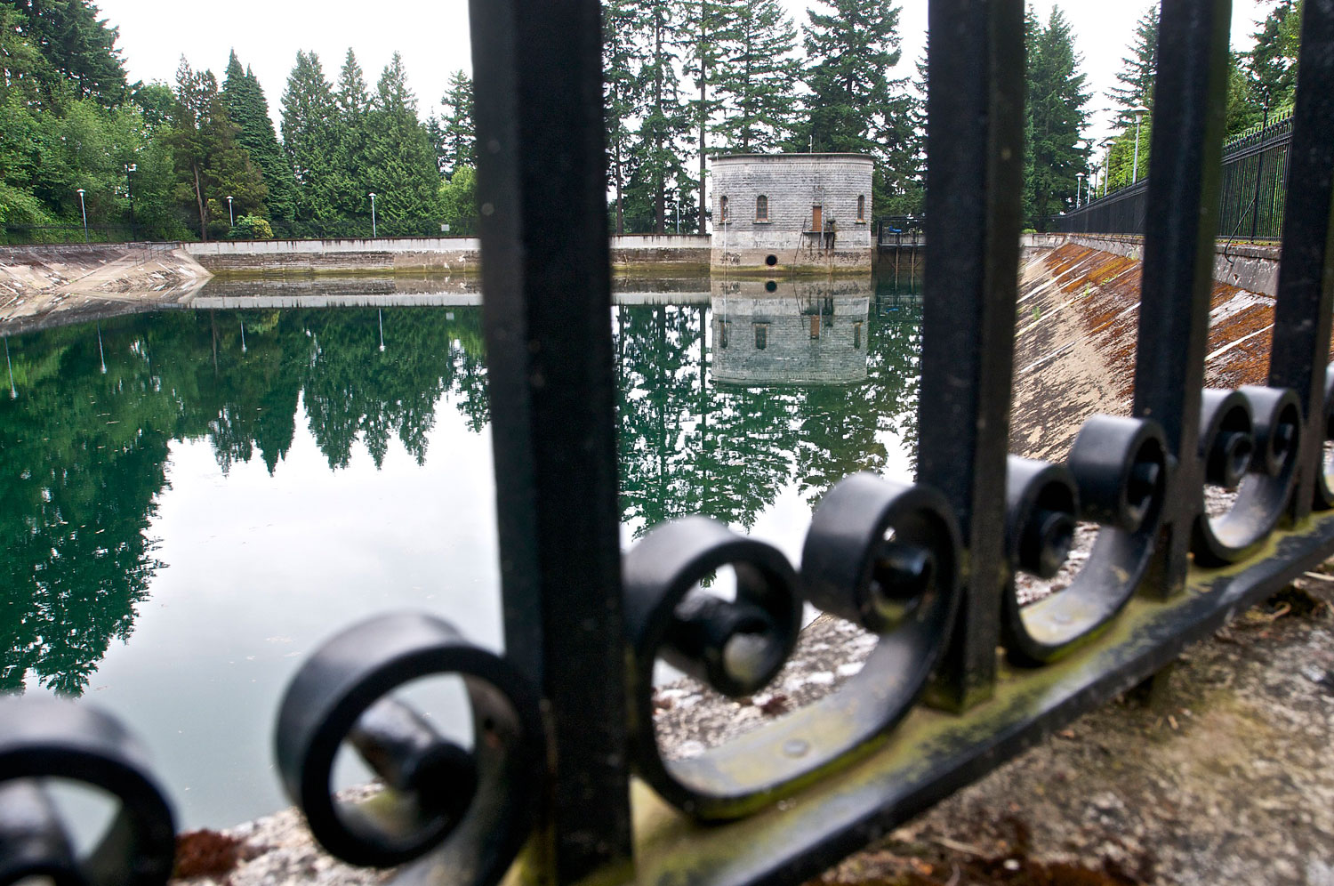 The Mount Tabor number 1 reservoir in Portland, Ore., seen 2011.
