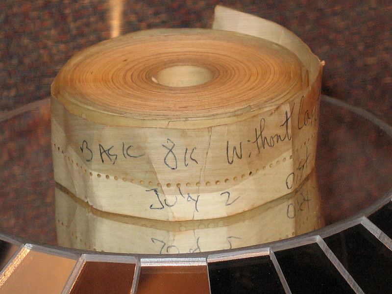 An original paper-tape copy of Paul Allen, Bill Gates and Monte Davidoff's Altair BASIC, as exhibited at the New Mexico Museum of Natural History and Science (Michael Holley / Wikipedia)