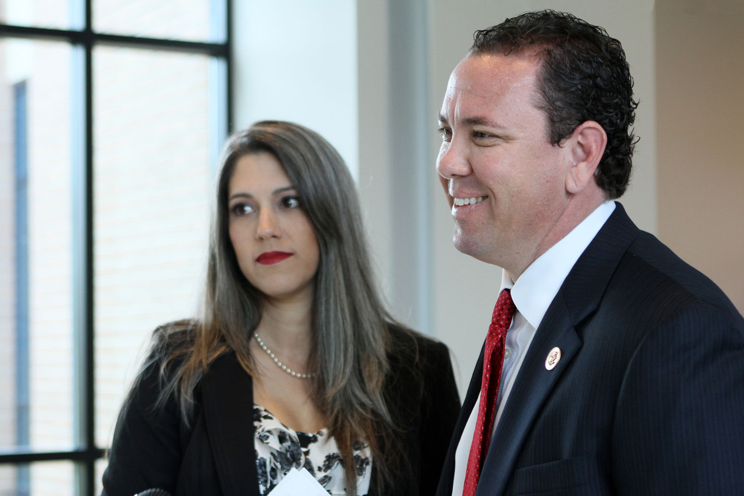 Republican Rep. Vance McAllister, right, and his wife Kelly, check in at Monroe Regional Airport on their way to Washington, in Monroe, La., Monday, April 28, 2014. (Emerald Mcintyre—The News-Star/AP)