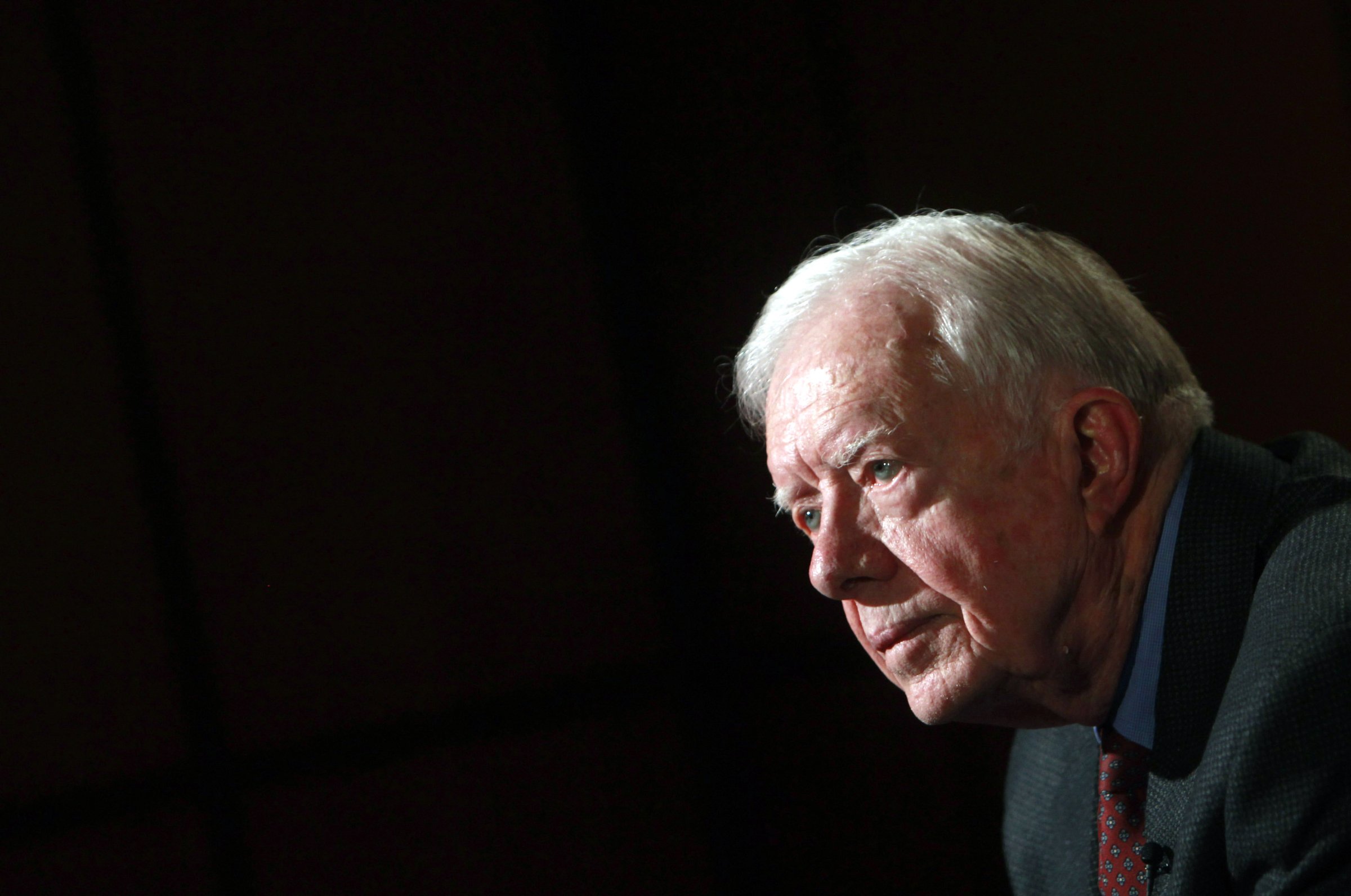 Former U.S. President Jimmy Carter attends an interview with Reuters in Cairo on Jan. 12, 2012.
