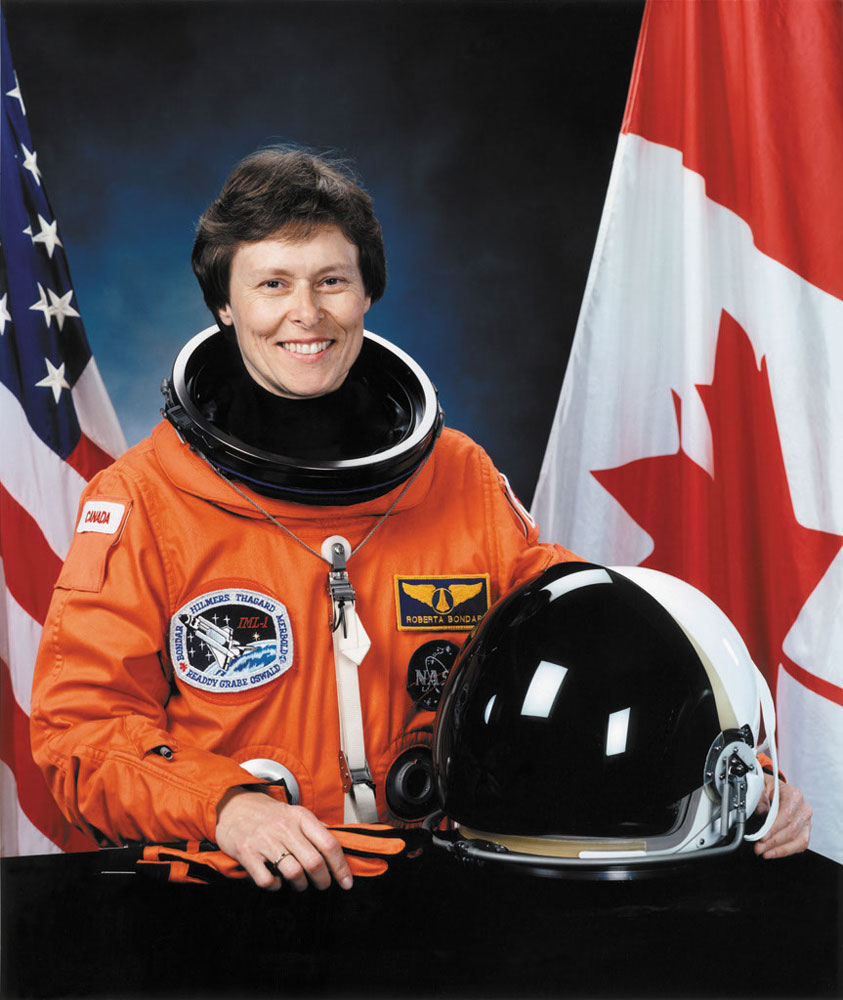 Canada's first female astronaut—and a neurologist as well—Roberta Bondar flew aboard the space shuttle in 1992