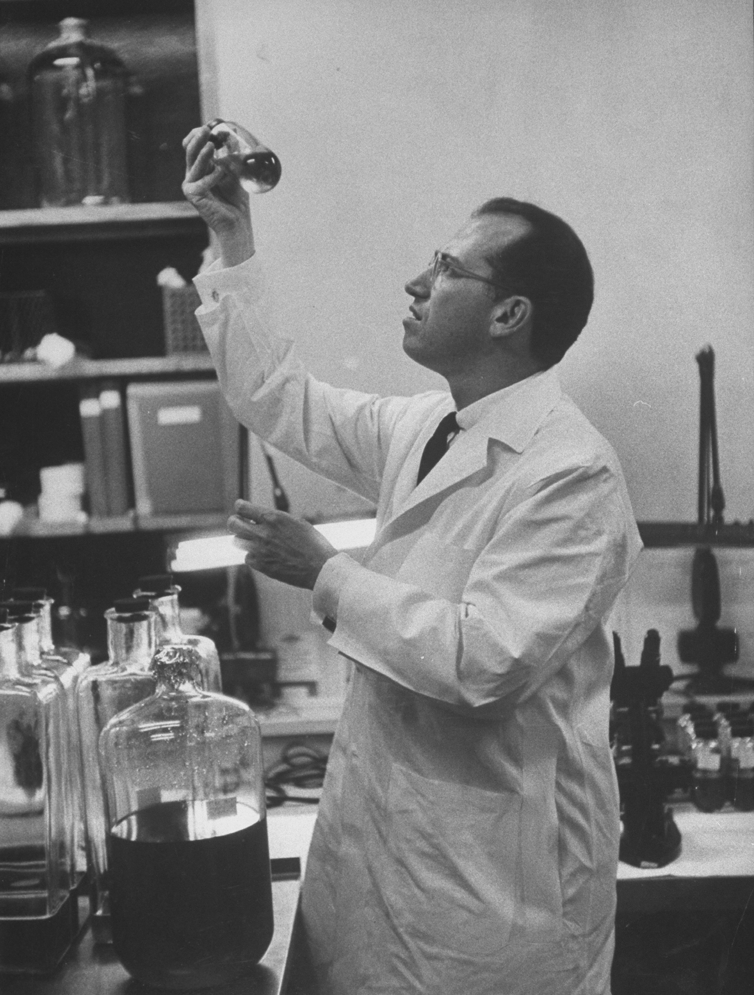 Jonas Salk in 1955, the year his polio vaccine was proven effective